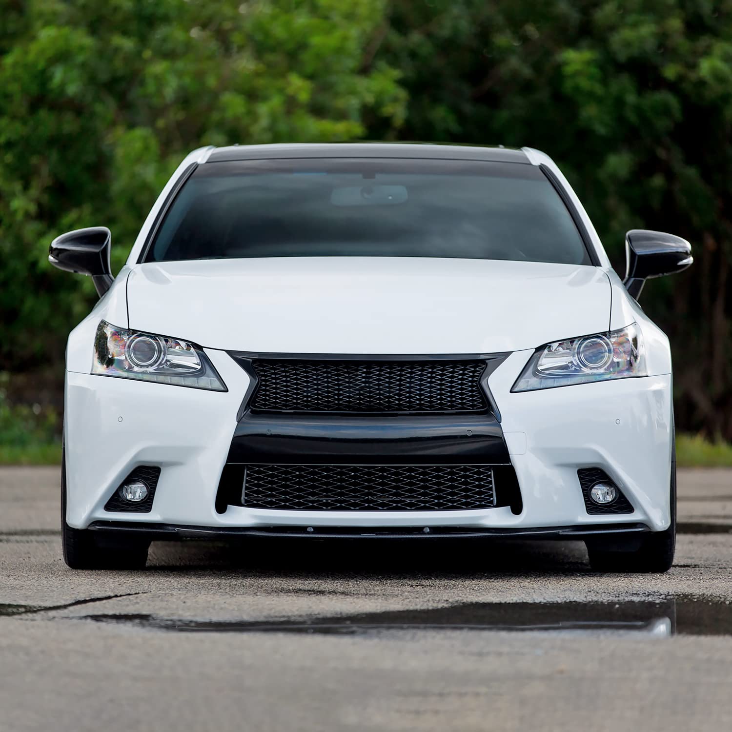 Clear Lens Spec-D Tuning Black Housing LED Fog Lights + Built-In LED Bulbs Compatible with Lexus Gs350 F-Sport 2013-2015 L+R Pair Assembly