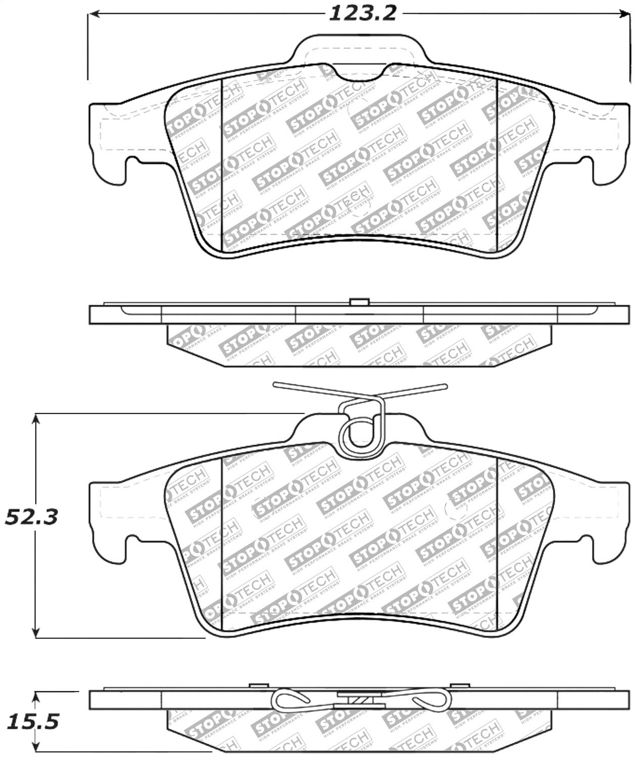 Brake Pads StopTech 305.10950 Street Select with Hardware