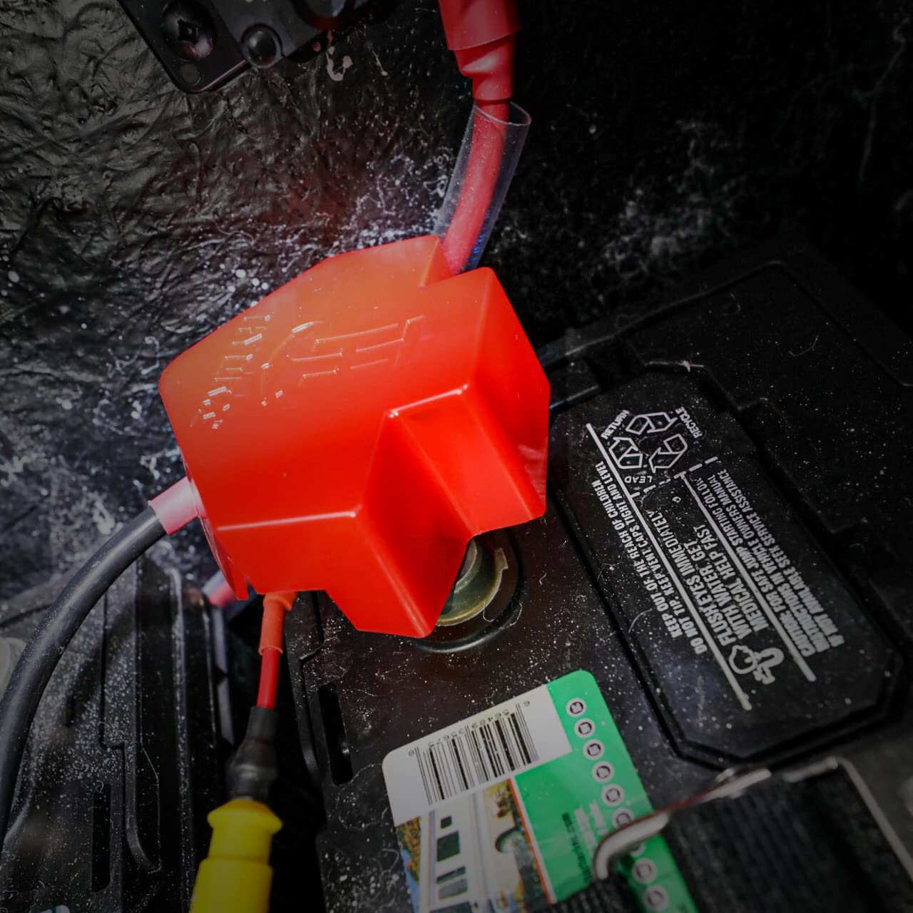 Hydra Multi Connection Battery Terminal Cover - T-H Marine Battery Terminal Protector Insulator Cap for Hydra Battery Terminal Multiplier - Red (3-Post Cover)