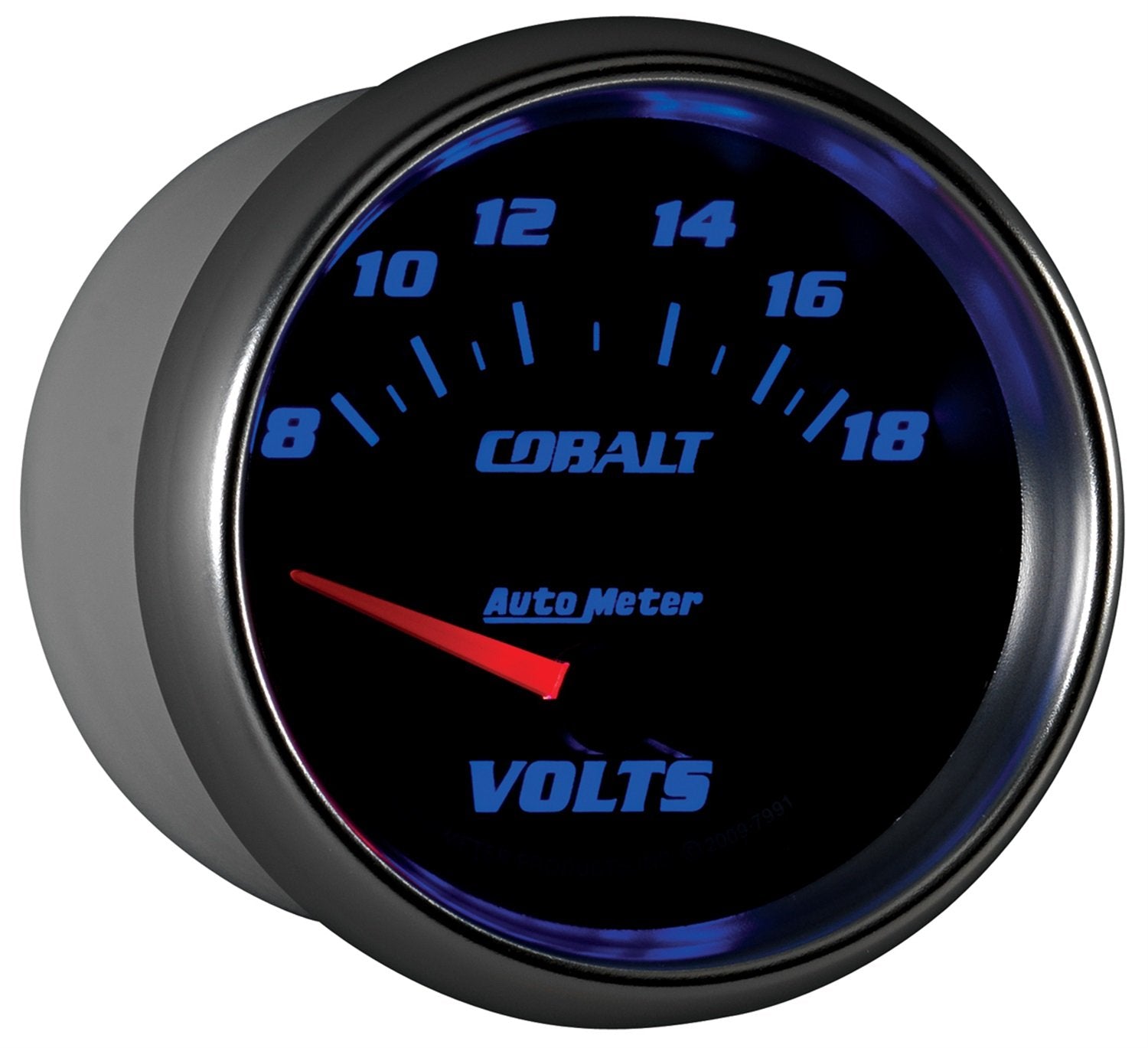 Auto Meter Cobalt 2-5/8" 8-18V Short Sweep Electric Voltmeter 7991