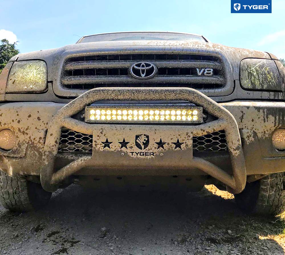Tyger Auto TG-GD6T60448 Bumper Guard Front Compatible with 2001-2007 Toyota Sequoia / 1999-2006 Toyota Tundra | Textured Black | Light Mount | Bull Bar
