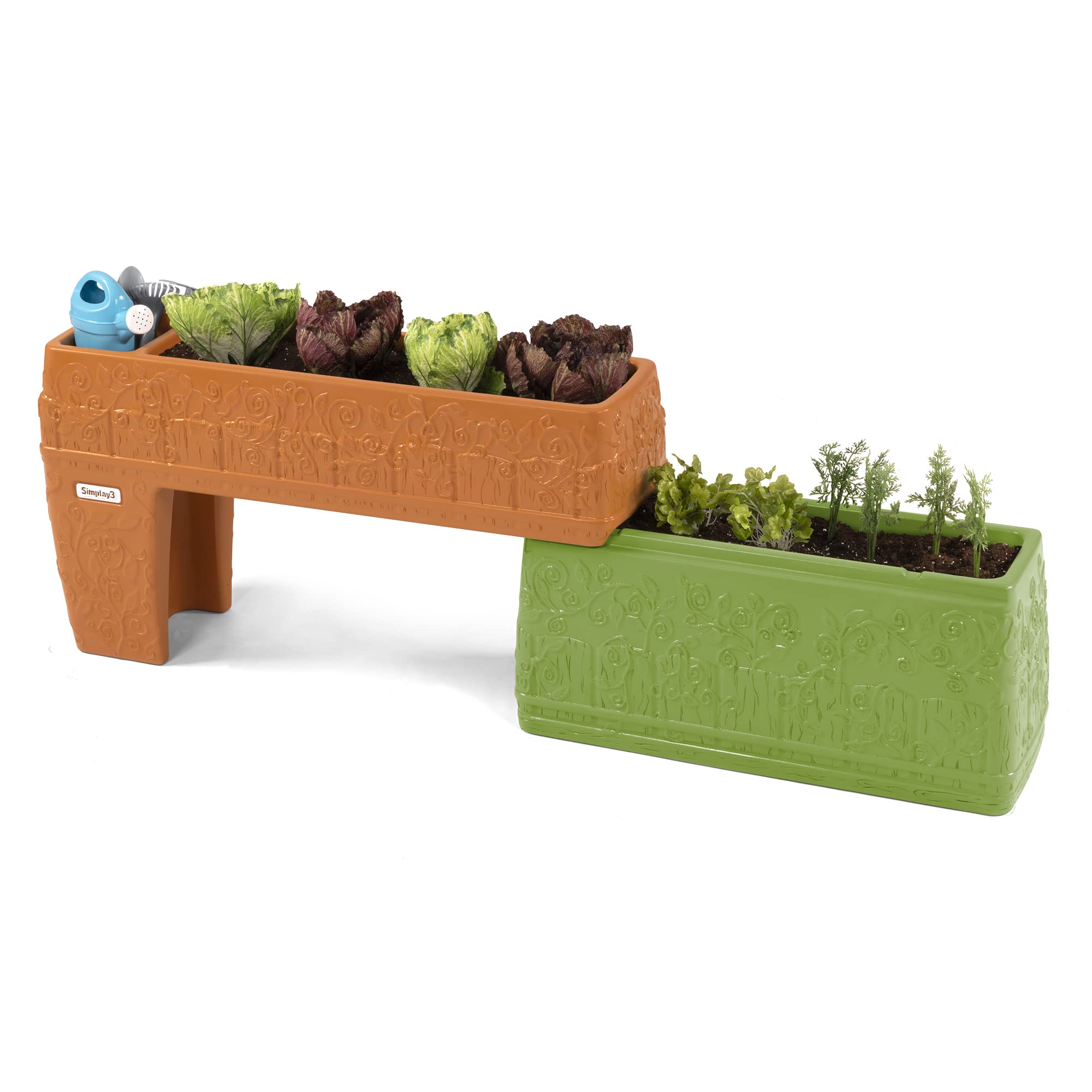 Simplay3 Two-Level Seed to Sprout Slide and Store Planter, Multi-Level Tiered Planter for Outdoor Gardening, Made in USA