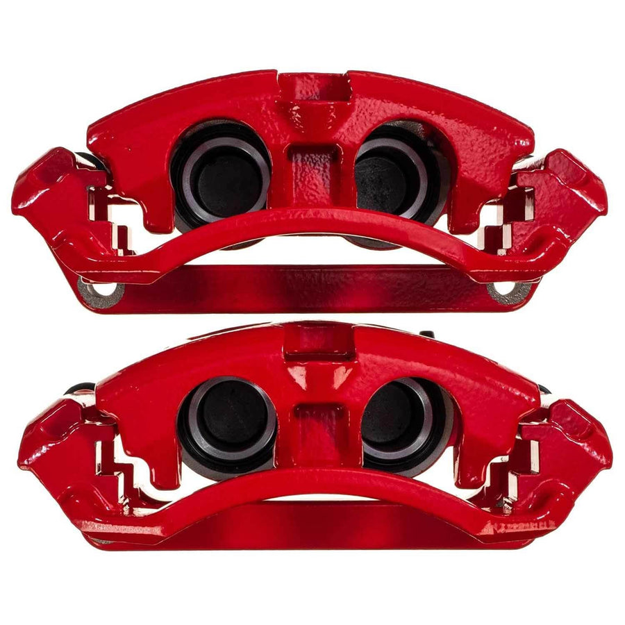 Power Stop S5472 Rear Pair of High-Temp Red Powder Coated Calipers For Ford F-250 Super Duty 2013-2022, Ford F-350 Super Duty 2013-2022 [Model Specific]