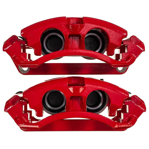 Power Stop S5472 Rear Pair of High-Temp Red Powder Coated Calipers For Ford F-250 Super Duty 2013-2022, Ford F-350 Super Duty 2013-2022 [Model Specific]