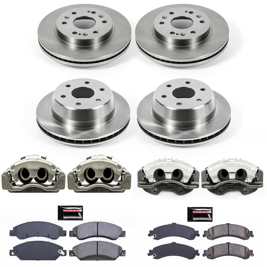 Power Stop Autospecialty Front & Rear Caliper Brake Kit- Brake Rotors, Brake Pads and Ceramic Brake Calipers