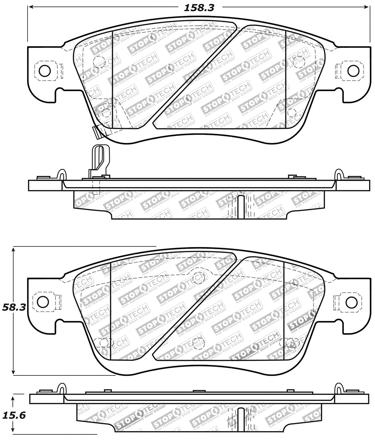 Sport Brake Pads StopTech 309.12870 with Shims and Hardware