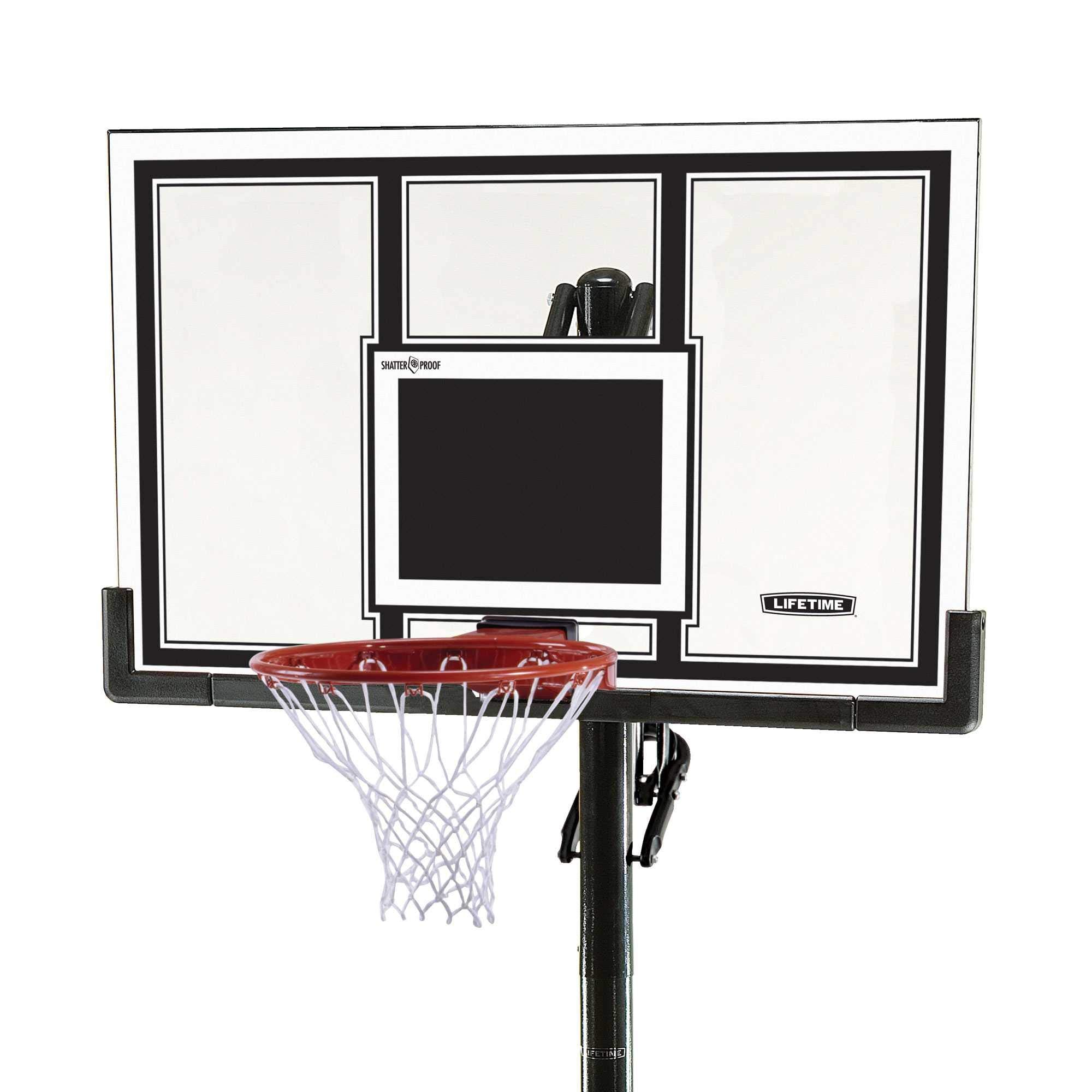 Height Adjustable Lifetime In Ground Basketball System, 54 Inch Shatterproof Backboard