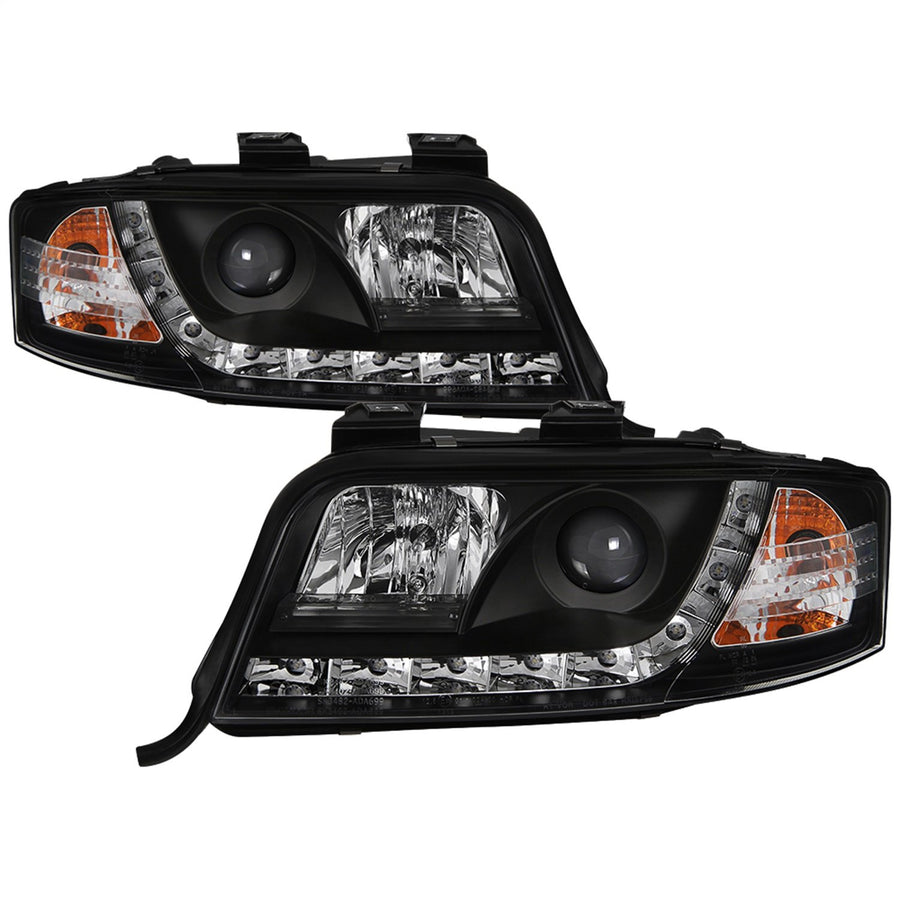 Audi A6 Black DRL LED Projector Headlight Spyder Auto PRO-YD-ADA601-DRL-BK