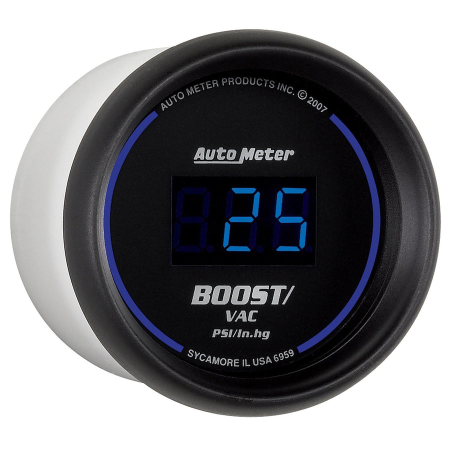 Cobalt Auto Meter 6959 Digital 2-1/16" 30 In Hg.-Vac./30 PSI Vacuum/Boost Gauge