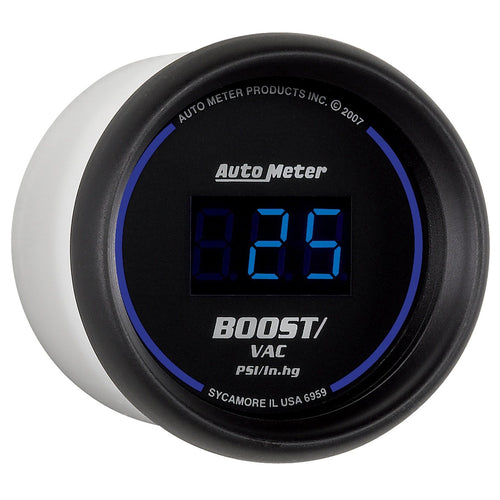 Cobalt Auto Meter 6959 Digital 2-1/16" 30 In Hg.-Vac./30 PSI Vacuum/Boost Gauge