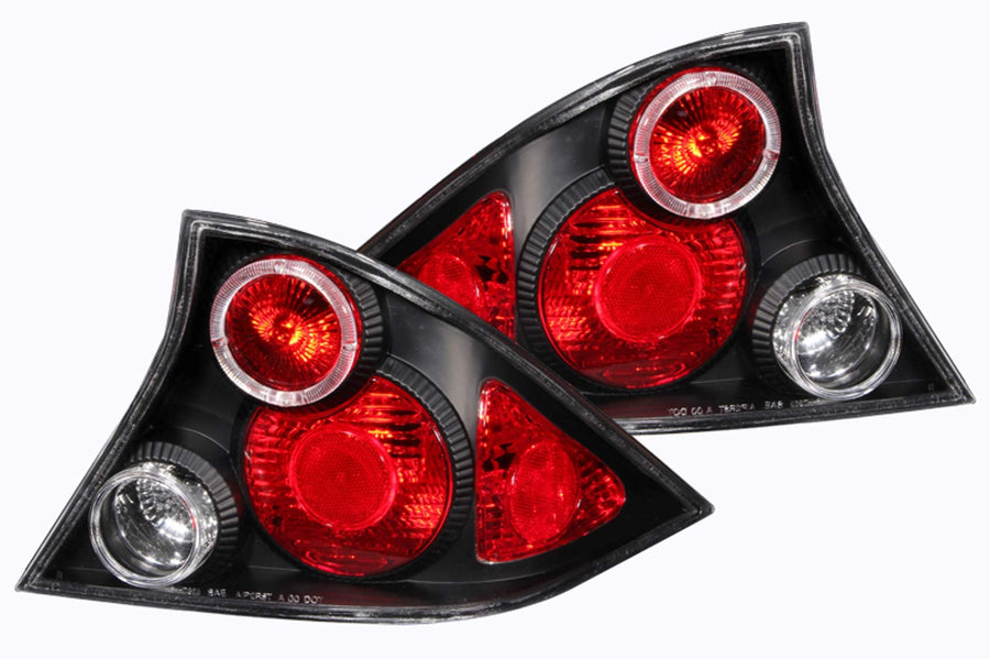 Honda Civic Anzo USA 221046 Halo Black Tail Light Assembly - (Sold in Pairs)