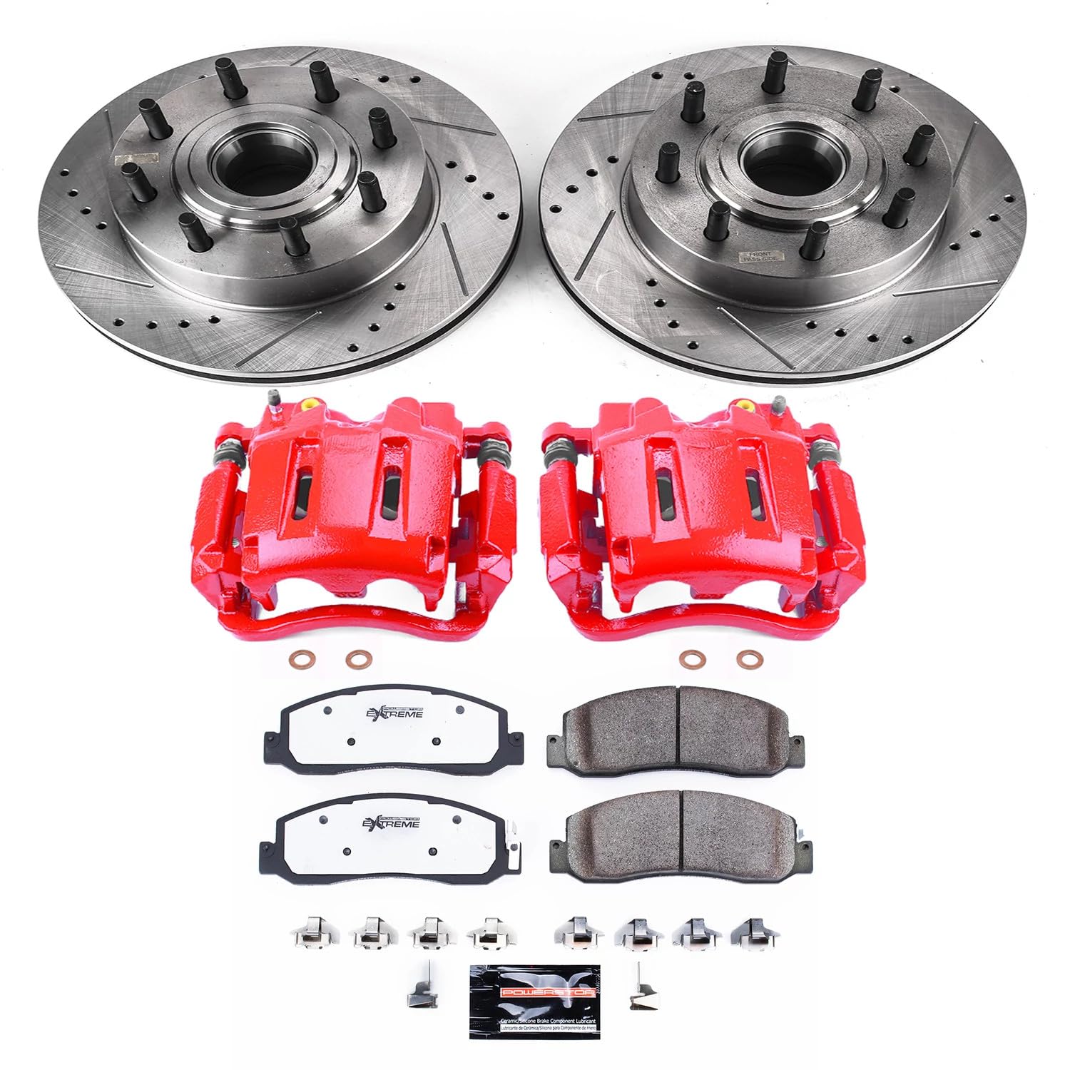 Z23 Power Stop (KC4068A) Evolution Sport Brake Kit with Calipers, Front and Rear For Volkswagen Jetta 2005-2010, Volkswagen Rabbit 2006-2009 [Model Specific]