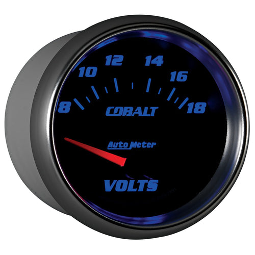 Auto Meter Cobalt 2-5/8" 8-18V Short Sweep Electric Voltmeter 7991