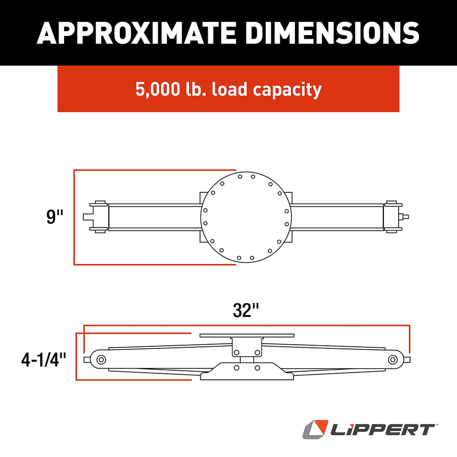 30" Lippert Manual RV Scissor Jack Kit for 5th Wheels, Travel Trailers, Single Pack, 5,000 lb. Load Capacity, Anti Rust Coating, Universal Bolt-On Installation, Bow-Tie Base, Crank Handle - 285332