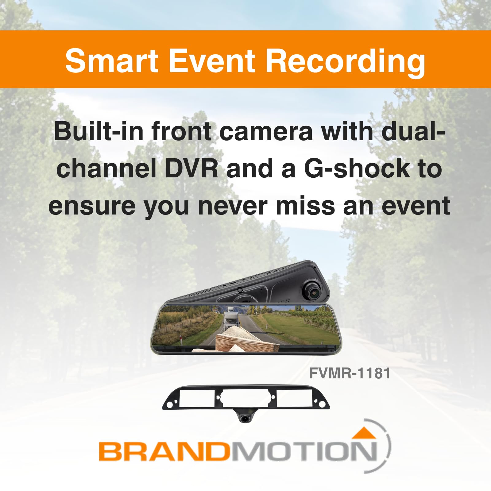 FullVUE Mirror Vision Camera System Brandmotion FVMR-1181 fits 2015-2025 F150 & 2017-2025 F250 F350 Super Duty | Full Touchscreen for Easy Adjustments | Automatic Brightness Adjustment