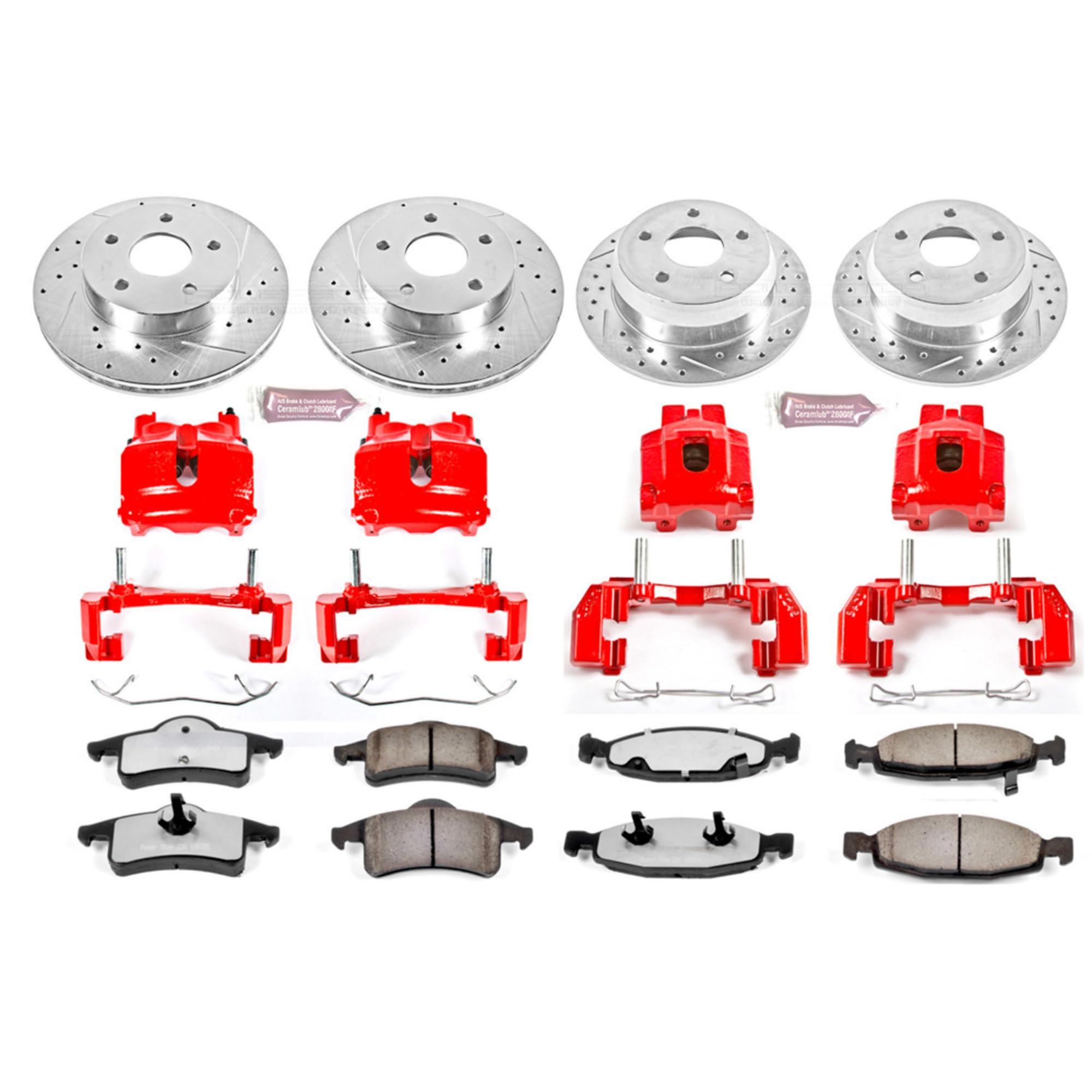 Power Stop Z36 KC2148-36 Brake Kit Front & Rear with Calipers For Jeep Grand Cherokee 1999-2002 [Model Specific]
