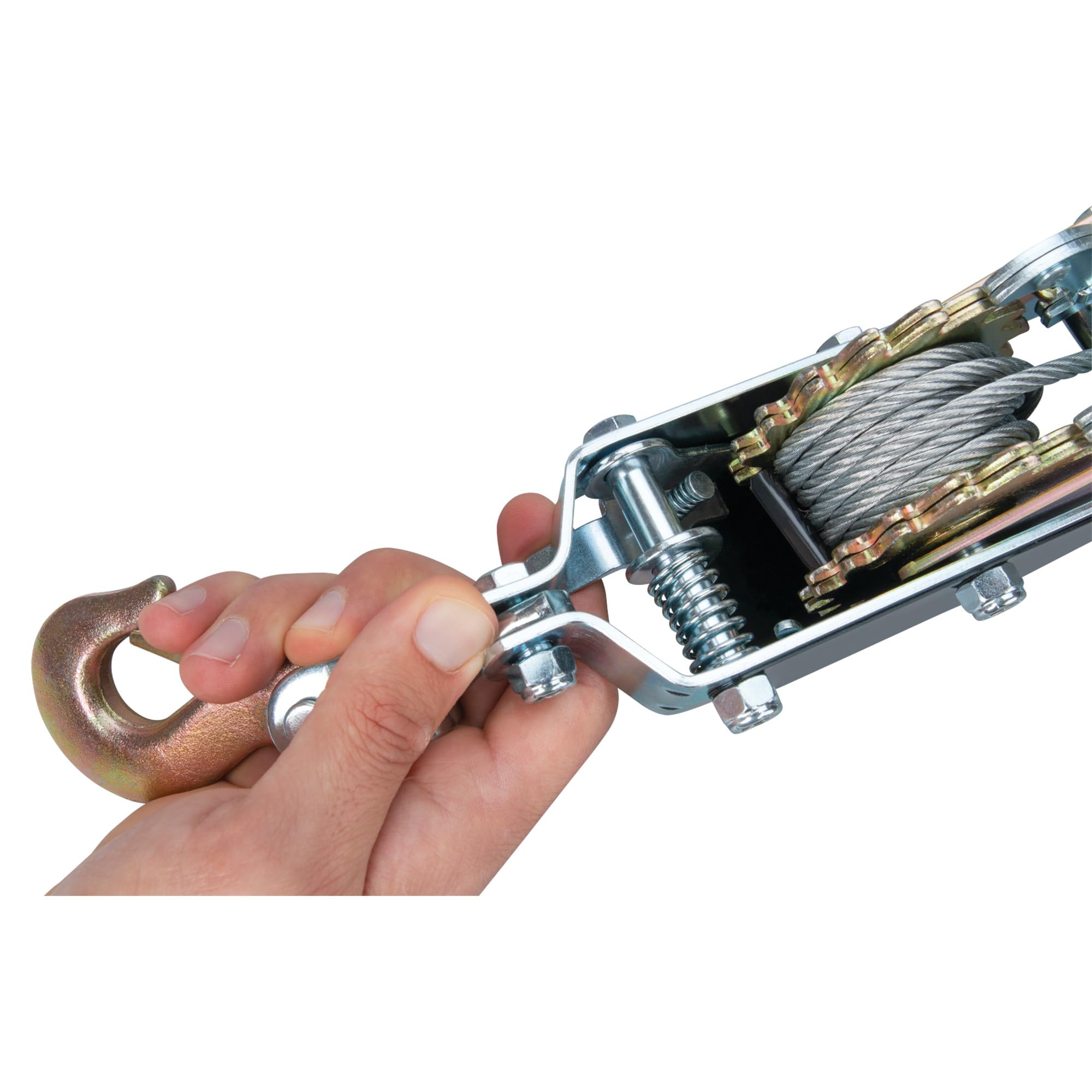 50-100 Performance Tool Dual Gear Power Puller - 2 Ton Capacity Winch With 6' aircraft cable
