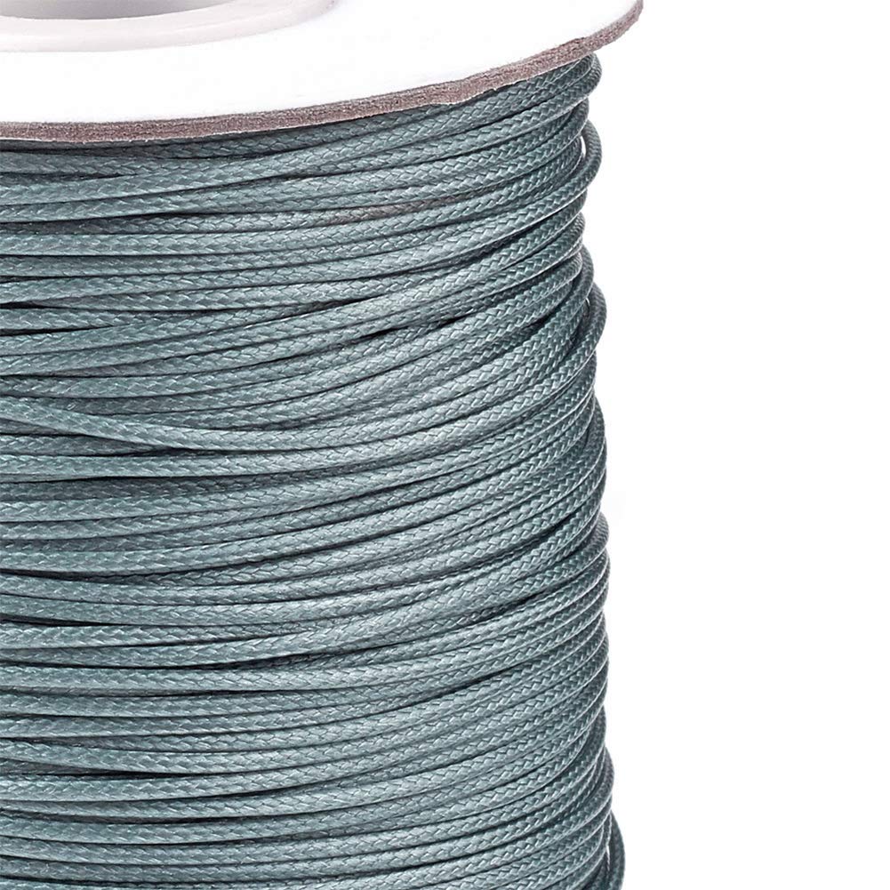 1 Roll JEWELEADER About 88 Yards Korean Waxed Polyester Cord 1mm Macrame Craft DIY Thread Rattail Beading String for Jewelry Making Chinese Knotting Kumihimo Shamballa Friendship - Gray