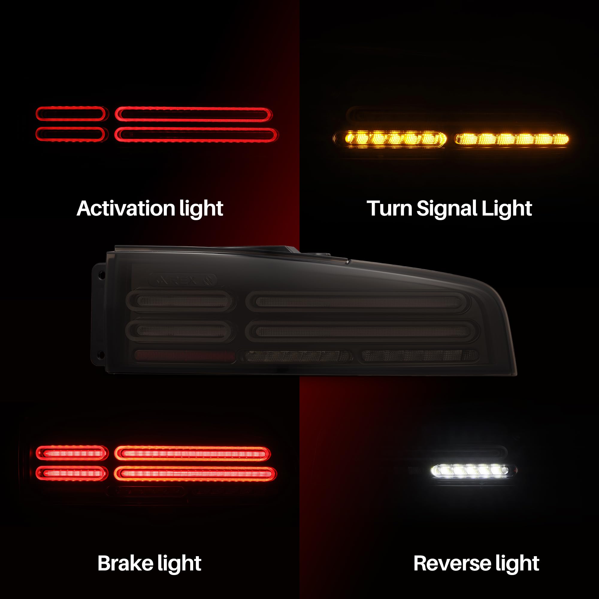 NOVA-Series Alpharex LED Tail Lights Compatible With 23-25 Nissan Z Quad-Loop Style Alpha-Black