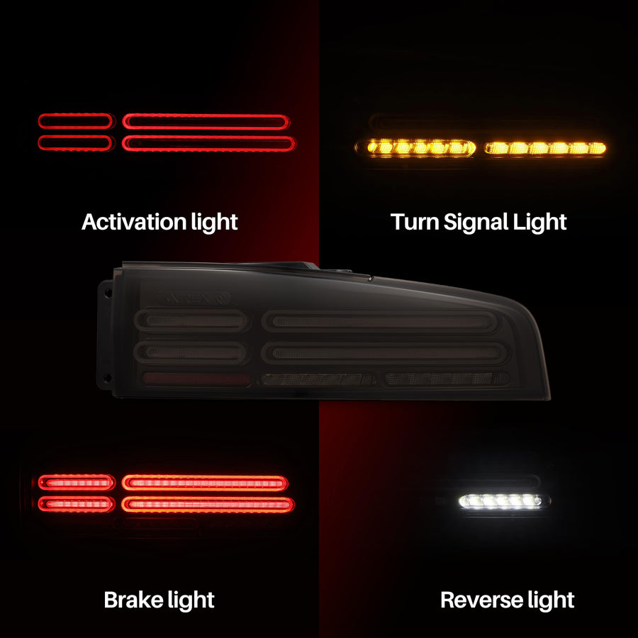 NOVA-Series Alpharex LED Tail Lights Compatible With 23-25 Nissan Z Quad-Loop Style Alpha-Black