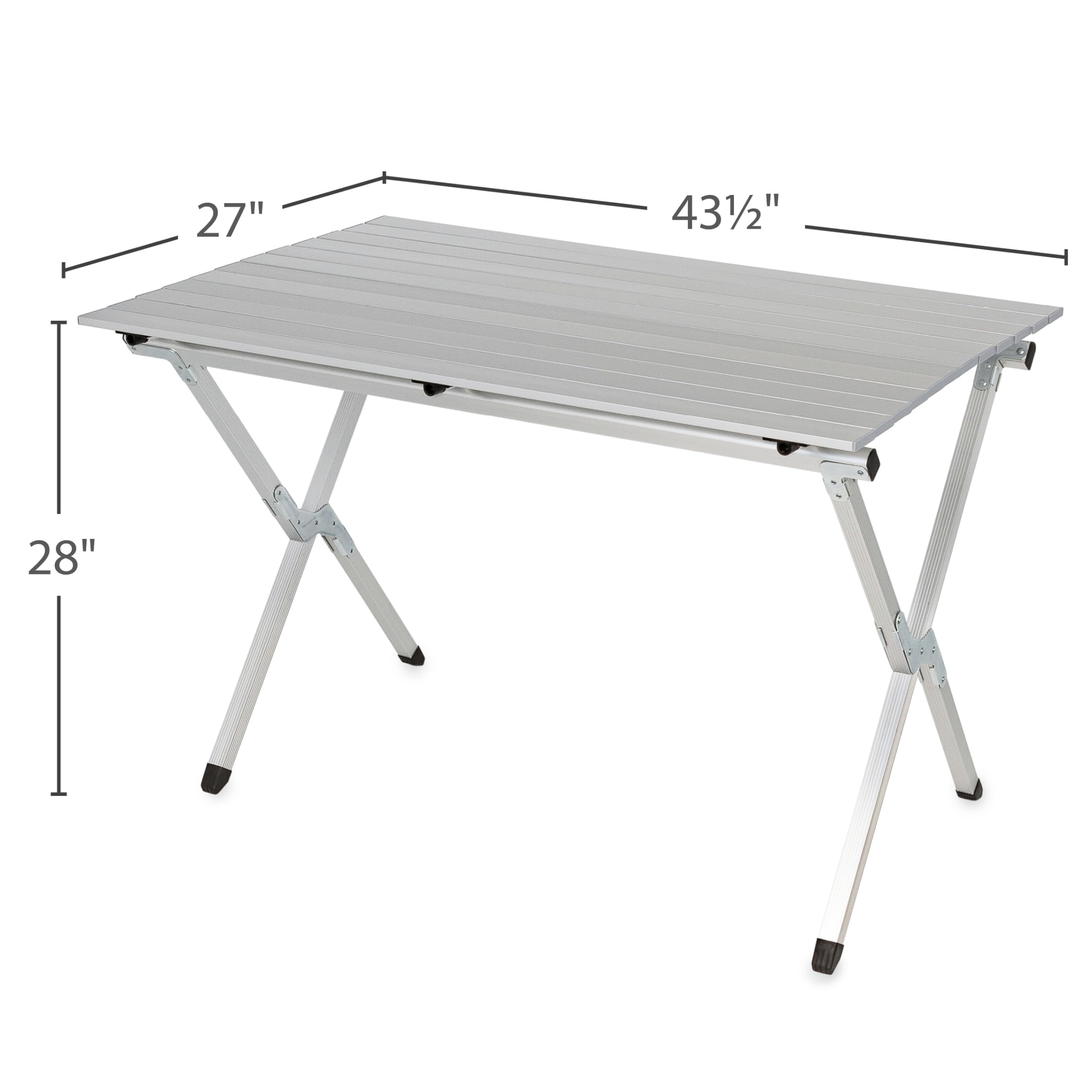 Camco Roll-Up Aluminum Table with Carrying Bag | Lightweight & Easy-to-Carry | Comfortably Sits 4-6 People | Ideal for Tailgating, Camping, The Beach, Parties & More (51892)