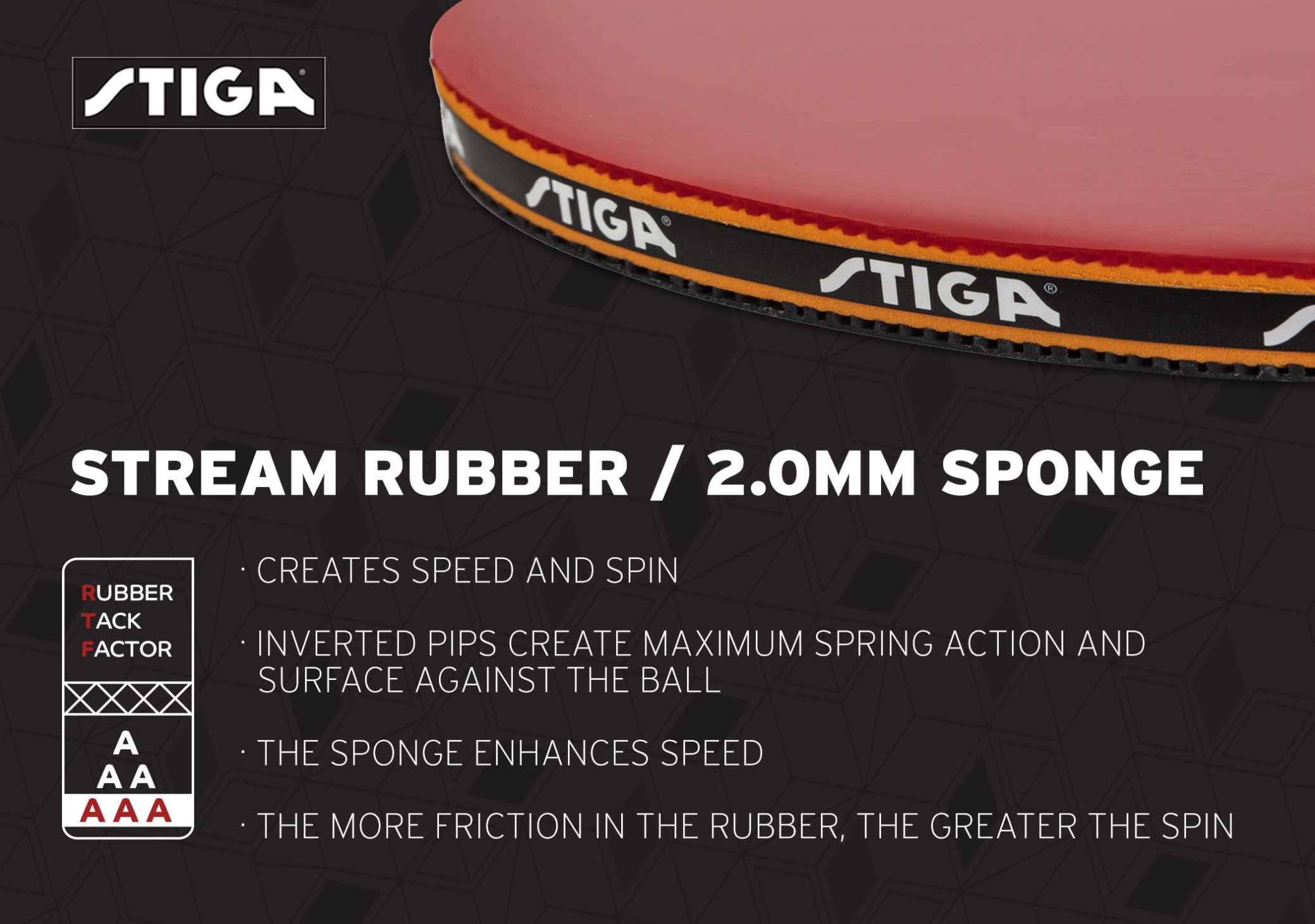 Torch STIGA Ping Pong Paddle - 5-Ply Ultra-Light Blade - 2mm Tournament-Approved Sponge - Flared Handle for Enhanced Control - Competitive Table Tennis Racket for Family Fun
