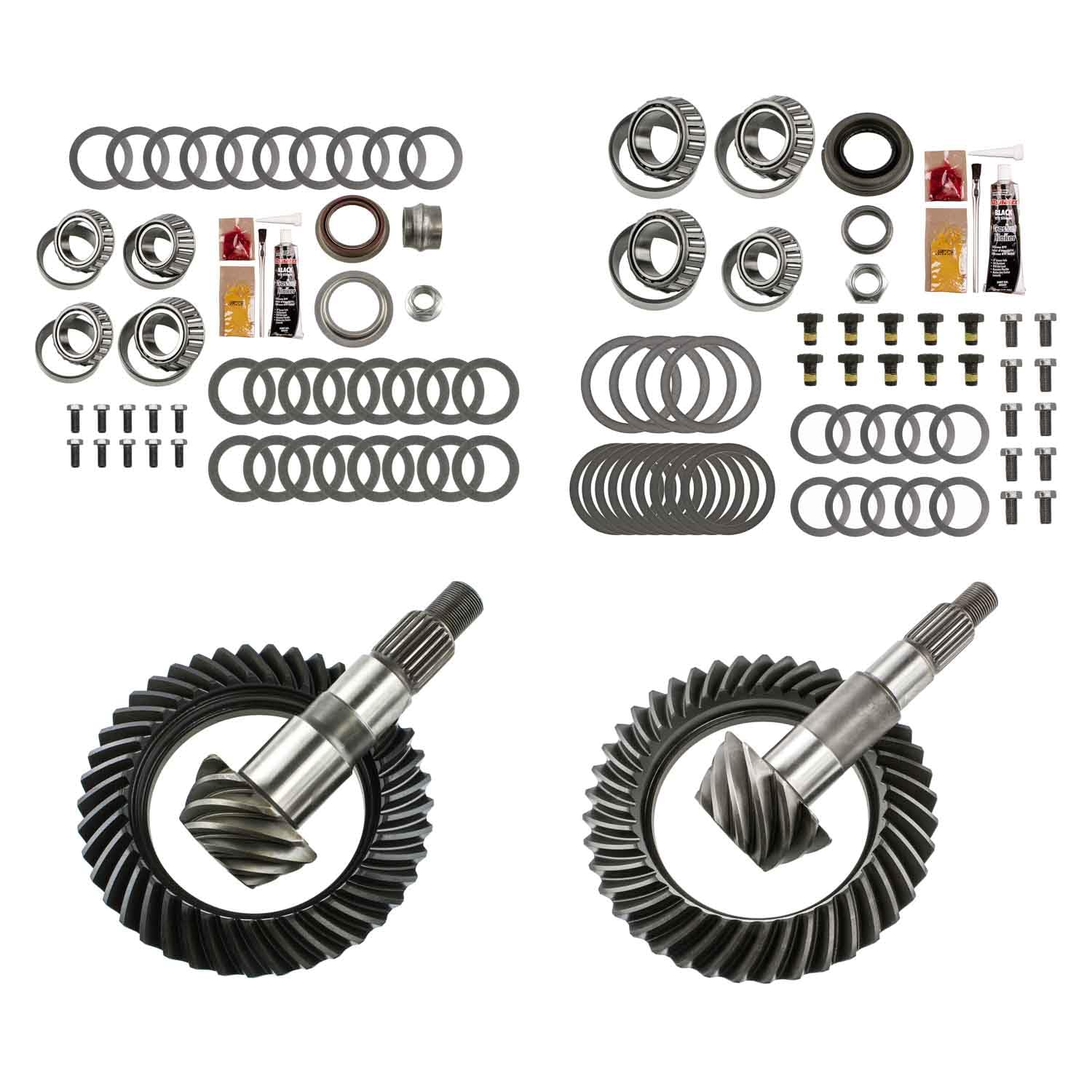 Differential Ring & Pinion Reabuild Bearing Kit EXCEL XLK-5000 For Dana 30 Front & Dana 44 Rear JK Gear Ratio 4.11, 10-Bolt, 24 Spline 9 Pinion & 37 Ring Tooth Fits Jeep Wrangler Rep. REV-JK-NON-411-K