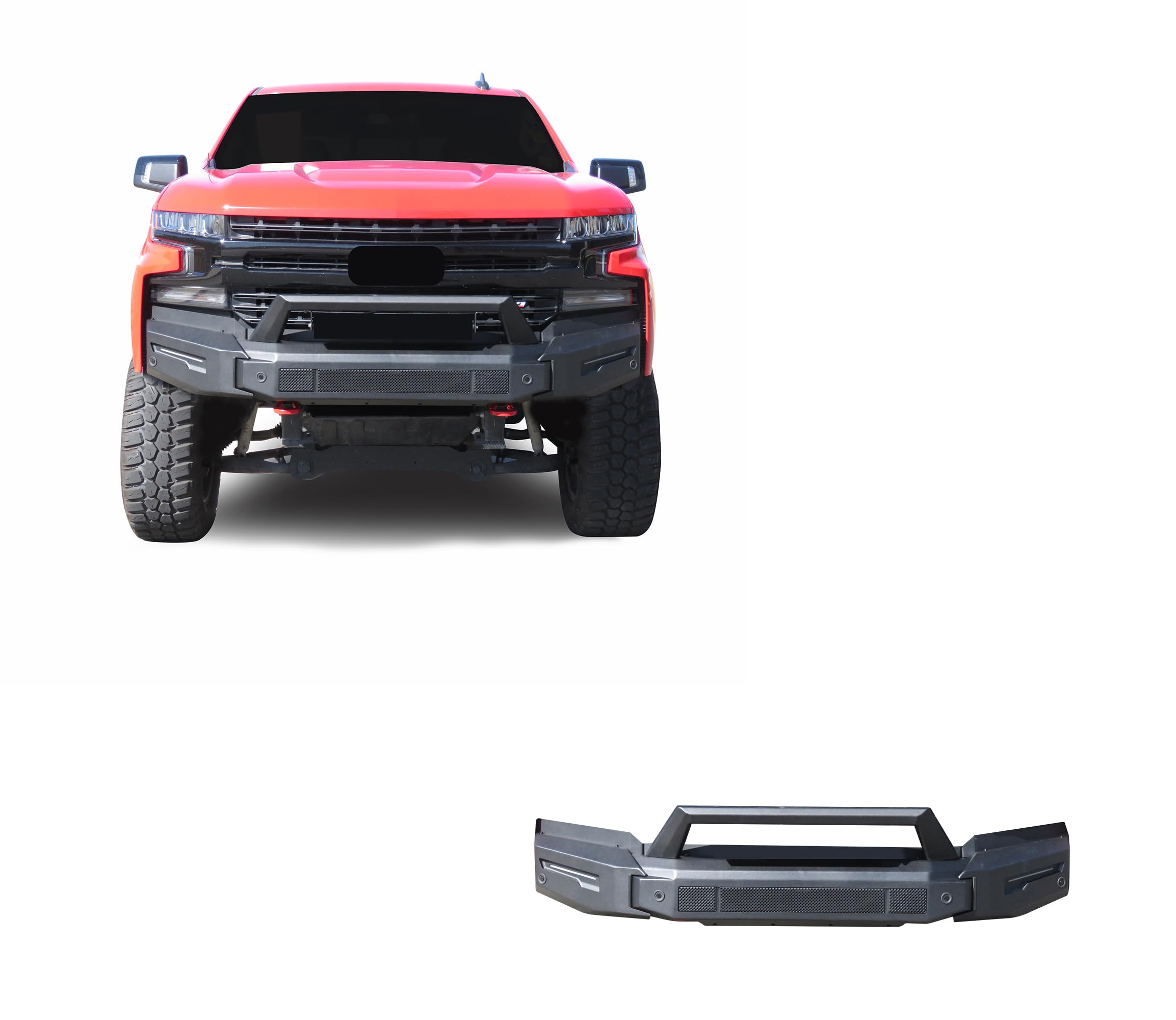 Heavy Duty Black Horse Armour II Modular Front Bumper Matte Black Compatible with 2019-2021 Chevrolet Silverado 1500-AFB-SI20