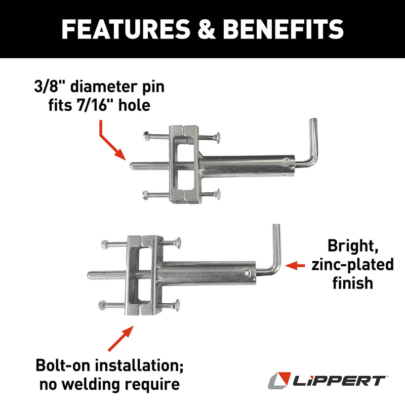 Quick Release Pull Pin Lippert Components 308287 for Fifth Wheel Landing Gear, Silver