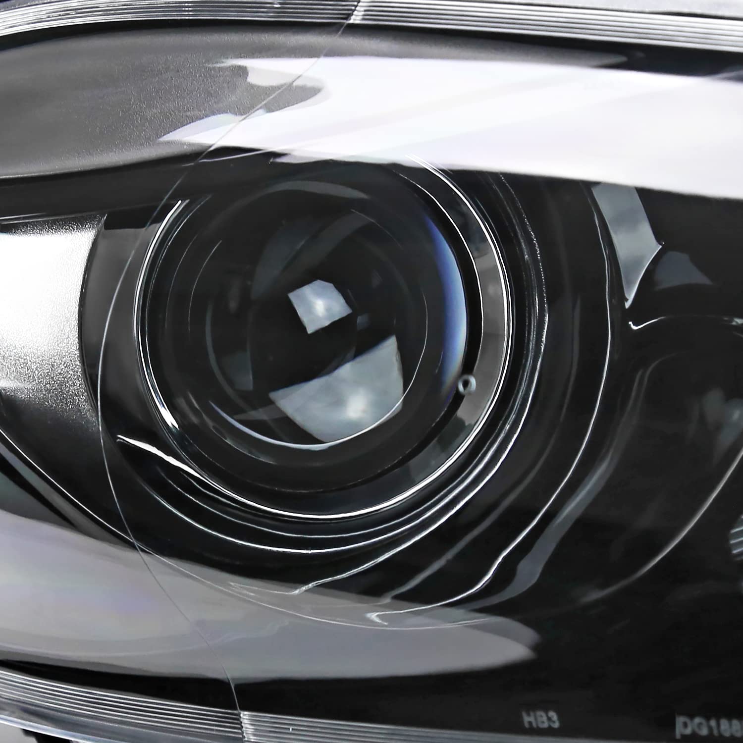 Right Passenger Side SPEC-D TUNING Black Projector Headlight Compatible with 2013-2016 Dodge Dart