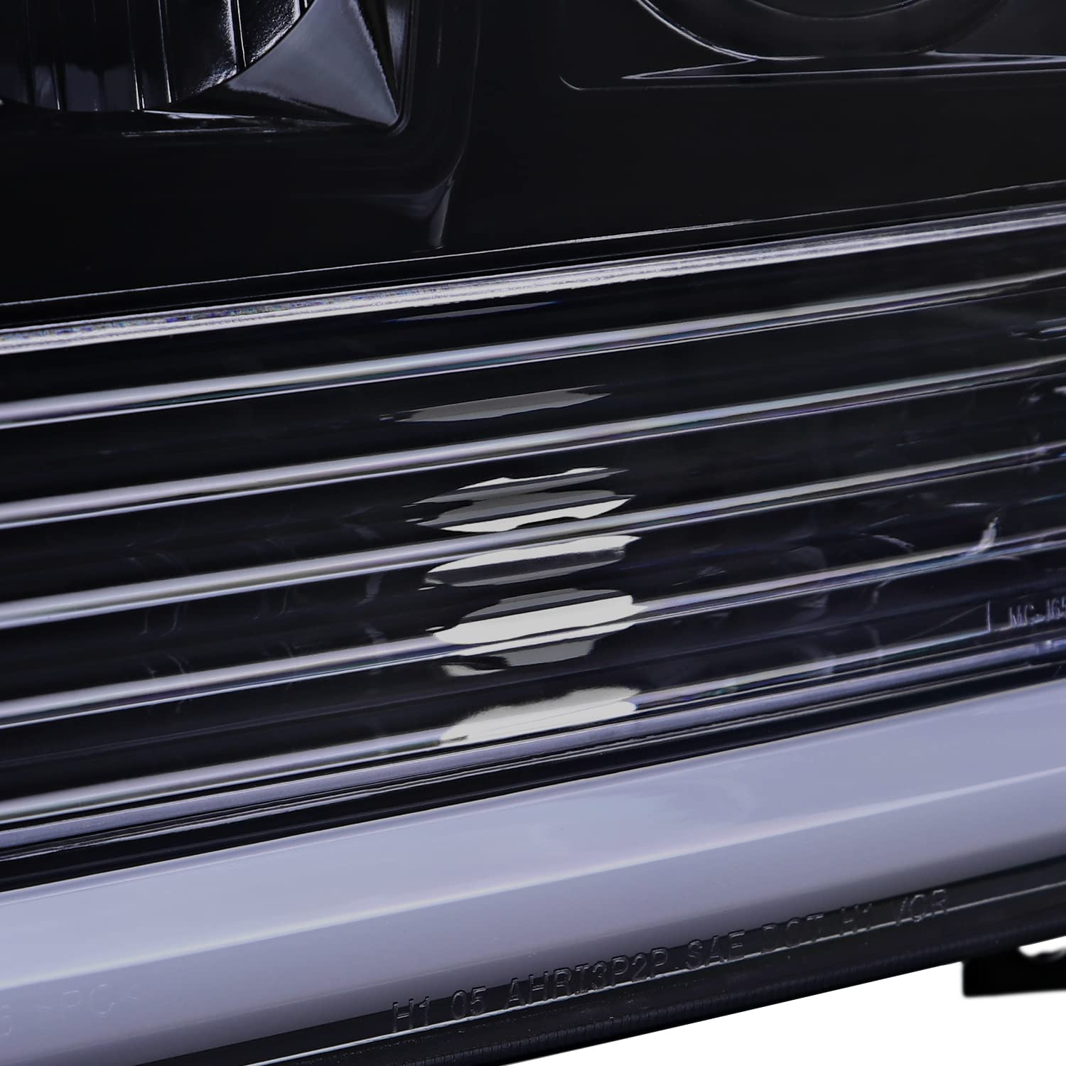 Spec-D Tuning Projector Headlights Glossy Black Smoke w/LED Tube Compatible with 1999-2004 Ford F-250, F-350, F-450 SuperDuty, Left + Right Pair Headlamps Assembly