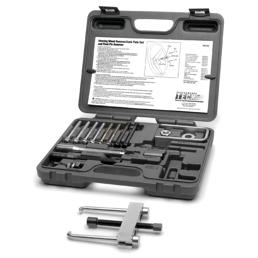 Steering Wheel Removal Kit Performance Tool W89704 - Includes Puller, Bolts, and Tools for Automotive and Light Trucks
