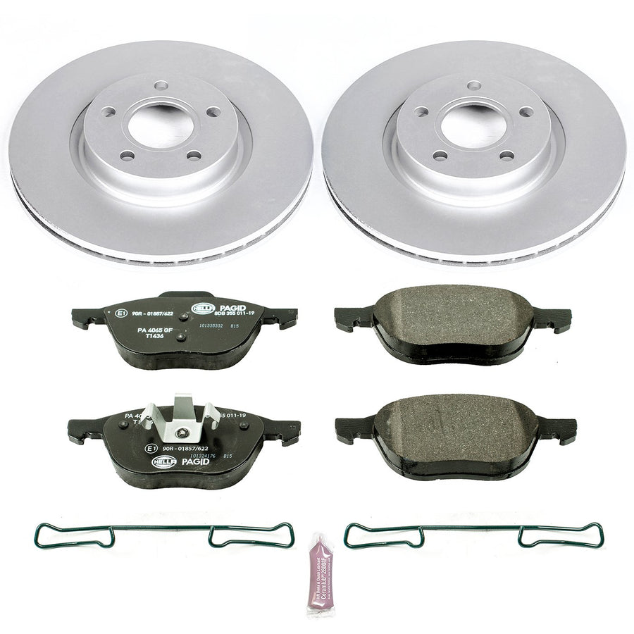 Power Stop ESK4575 Euro-Stop Front Brake Kit For Ford C-Max, Ford Escape, Volvo C30, Volvo C70, Volvo S40, Volvo V50 [Model Specific]