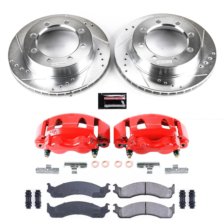 Power Stop Z23 Evolution KC5089 Front Brake Caliper Kit- Brake Rotors, Brake Pads, Brake Calipers For Ford F-250 F-350 Pickup