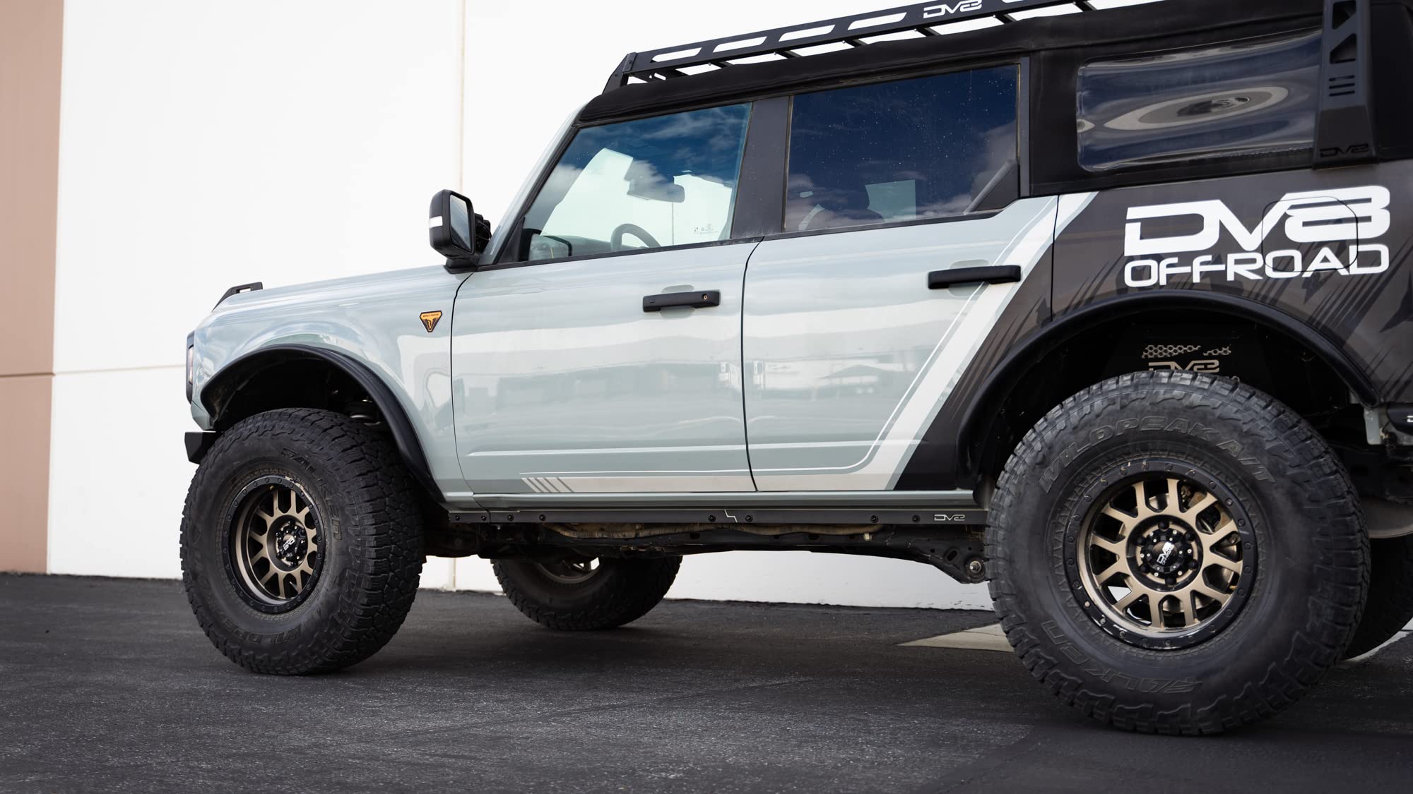 Pinch Weld Covers DV8 Offroad for 2021-2025 Ford Bronco 4-Door | Covers Up Unsightly Pinch Weld | Bolt-On Installation | Micro-Texture Black Powder Coat