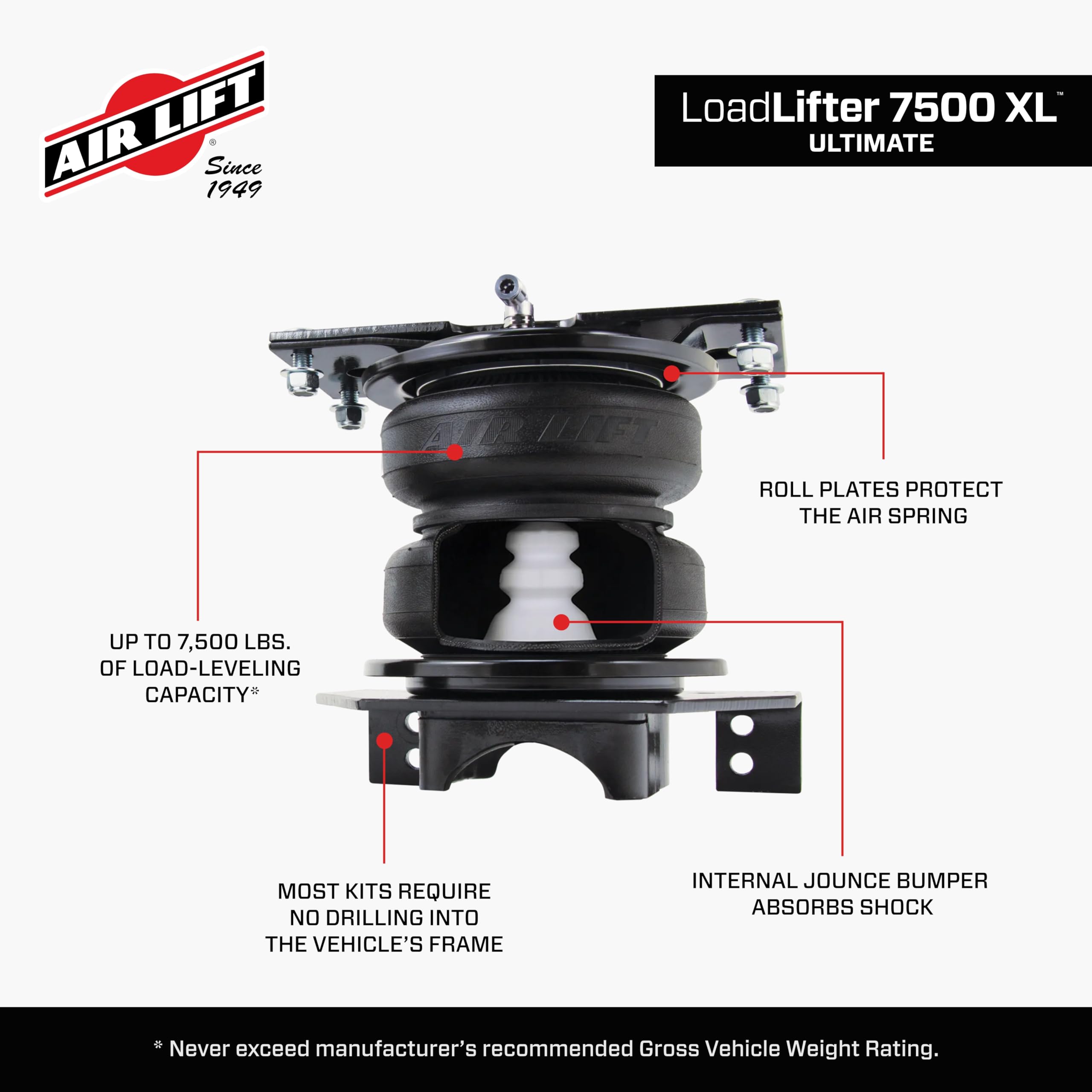 Air Lift LoadLifter 7500 XL Air Spring Kit Ultimate - Fits 2017-2019 F-250 Super Duty DRW & SRW/4WD, 2017-2019 F-350 Super Duty DRW/4WD, 2017-2022 F-450 Super Duty 4WD - 57577