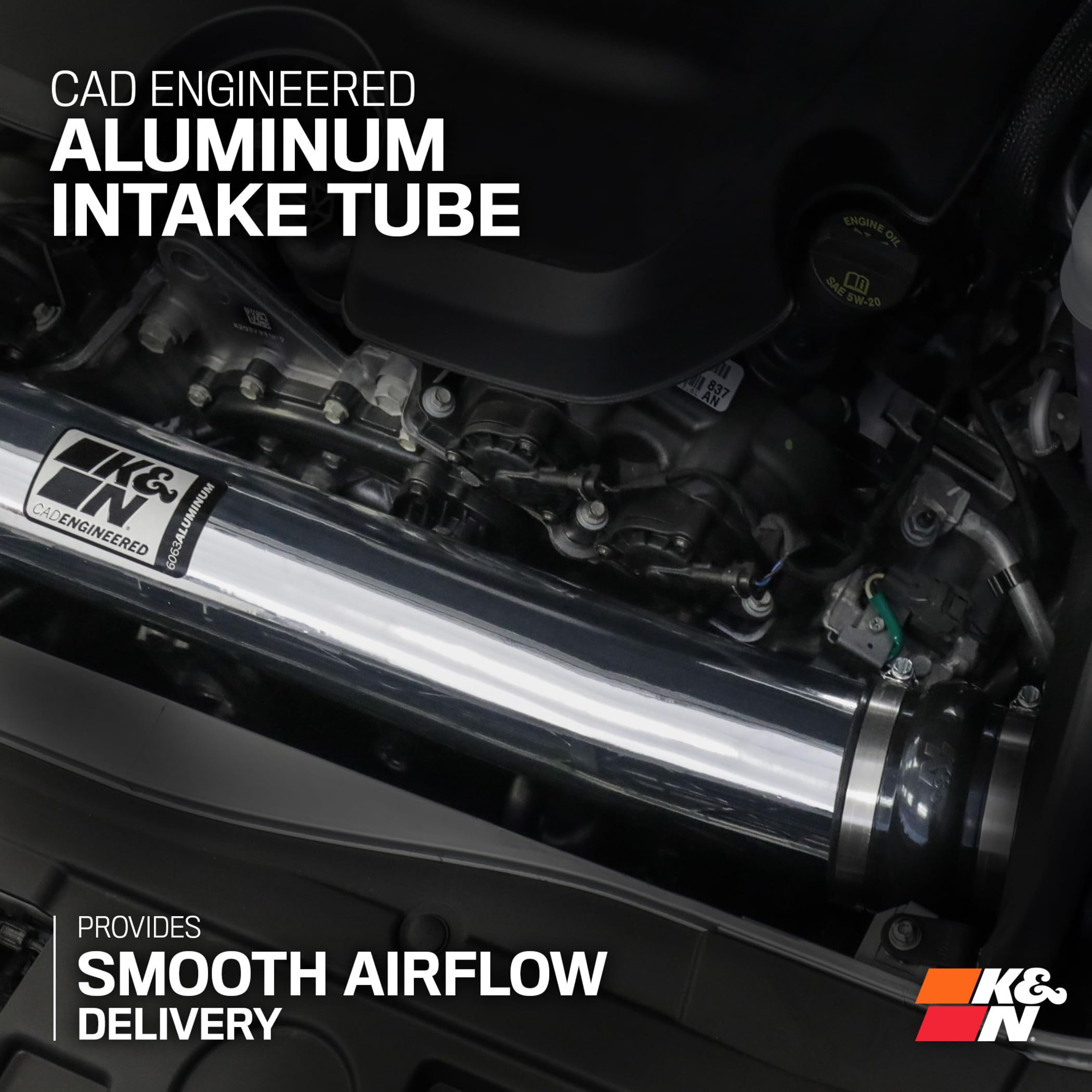 Cold Air Intake System K&N: High-Flow Air Filter, Increase Performance & Acceleration: Compatible with 2012-2015 Chervolet: Camaro, 69-4523TP