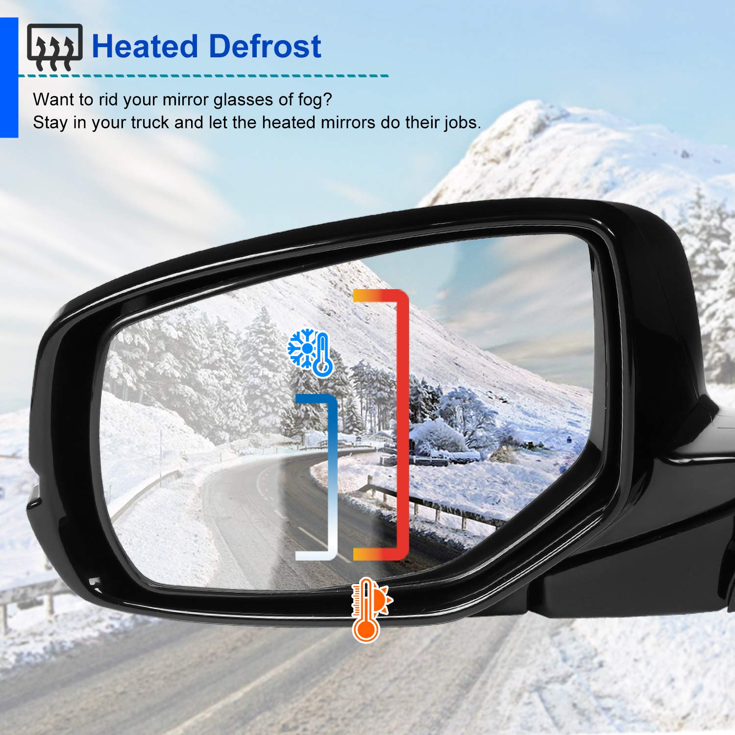 7-Pin Power Heated + LED Turn Signal Spec-D Tuning 1PC Left Driver Side Mirror Compatible with 2013-2017 Honda Accord