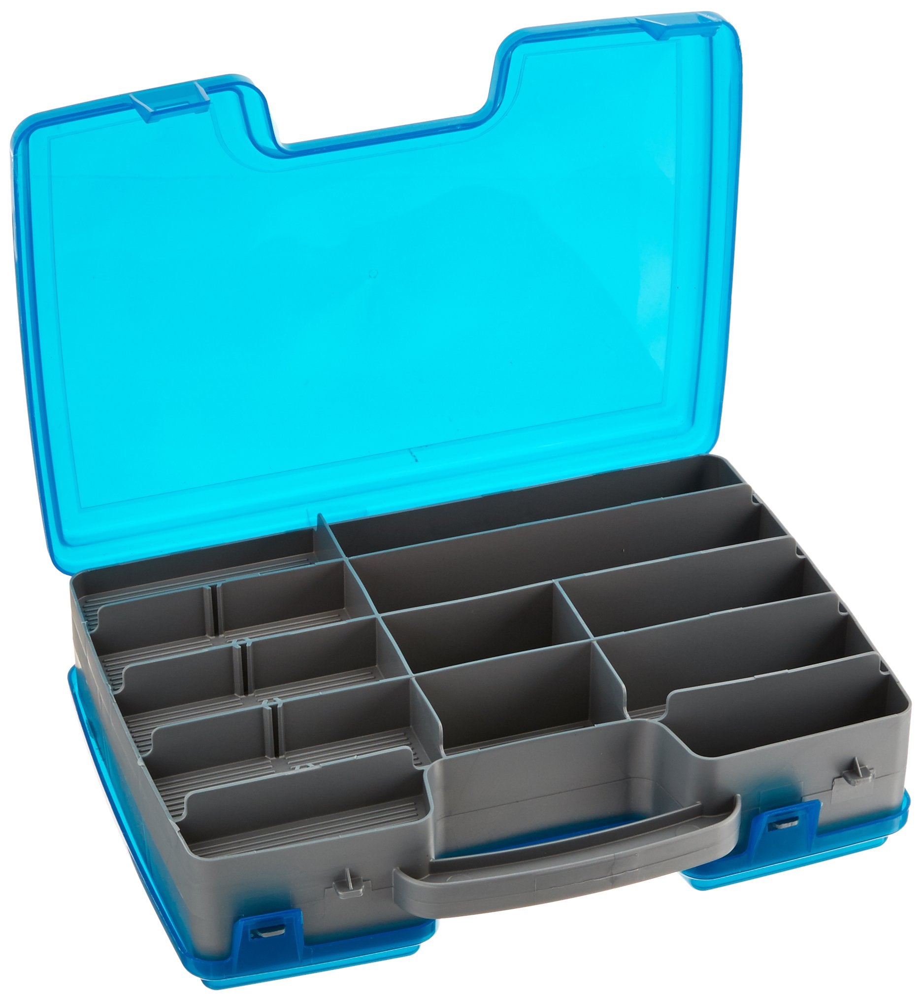 Plano 2 Sided Large Tackle Box, Metallic Gray & Blue, Medium