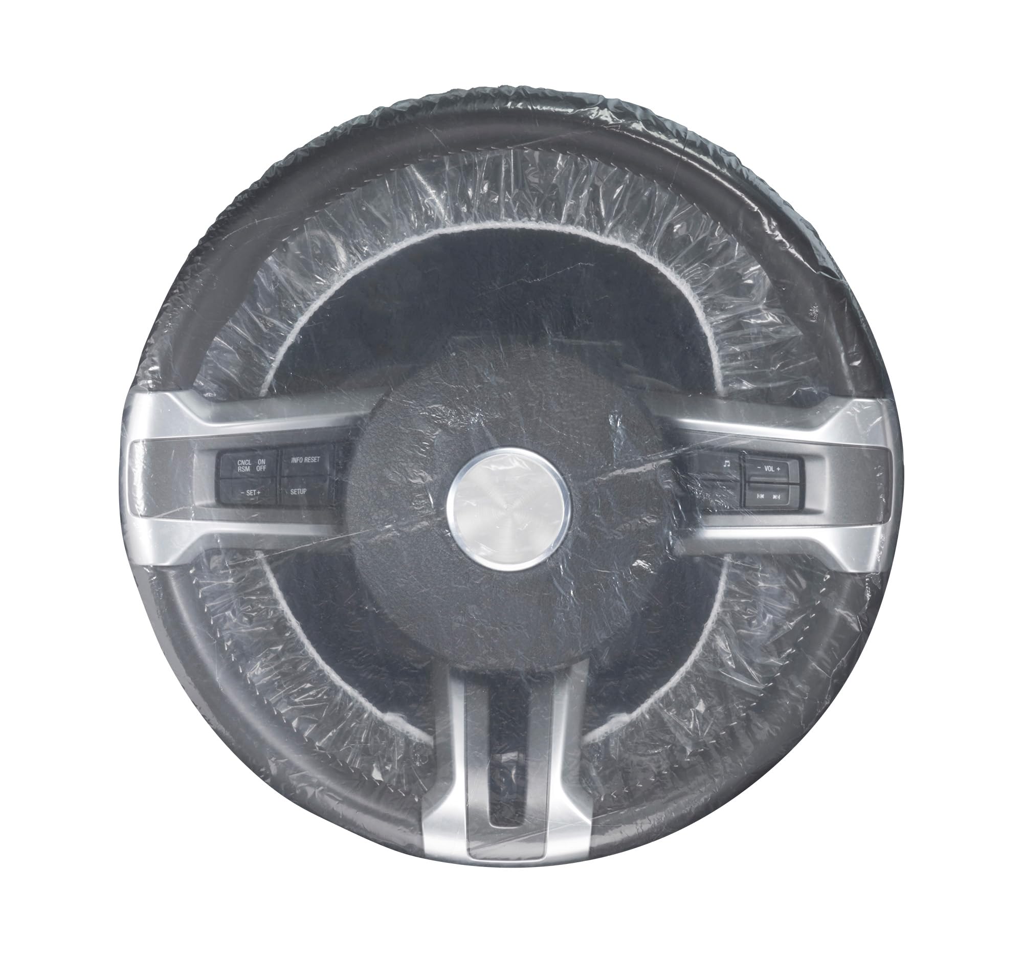 Slip-N-Grip Disposable Plastic Full Coverage Steering Wheel Cover with Elastic Band SNG Part # FB-P9933-82