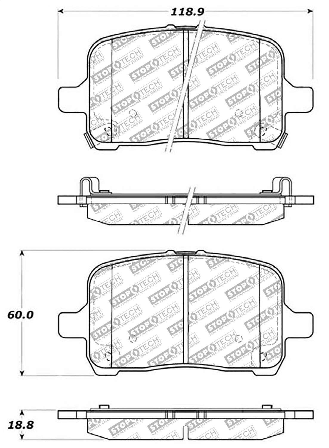 Brake Pads StopTech 305.10280 Street Select with Hardware