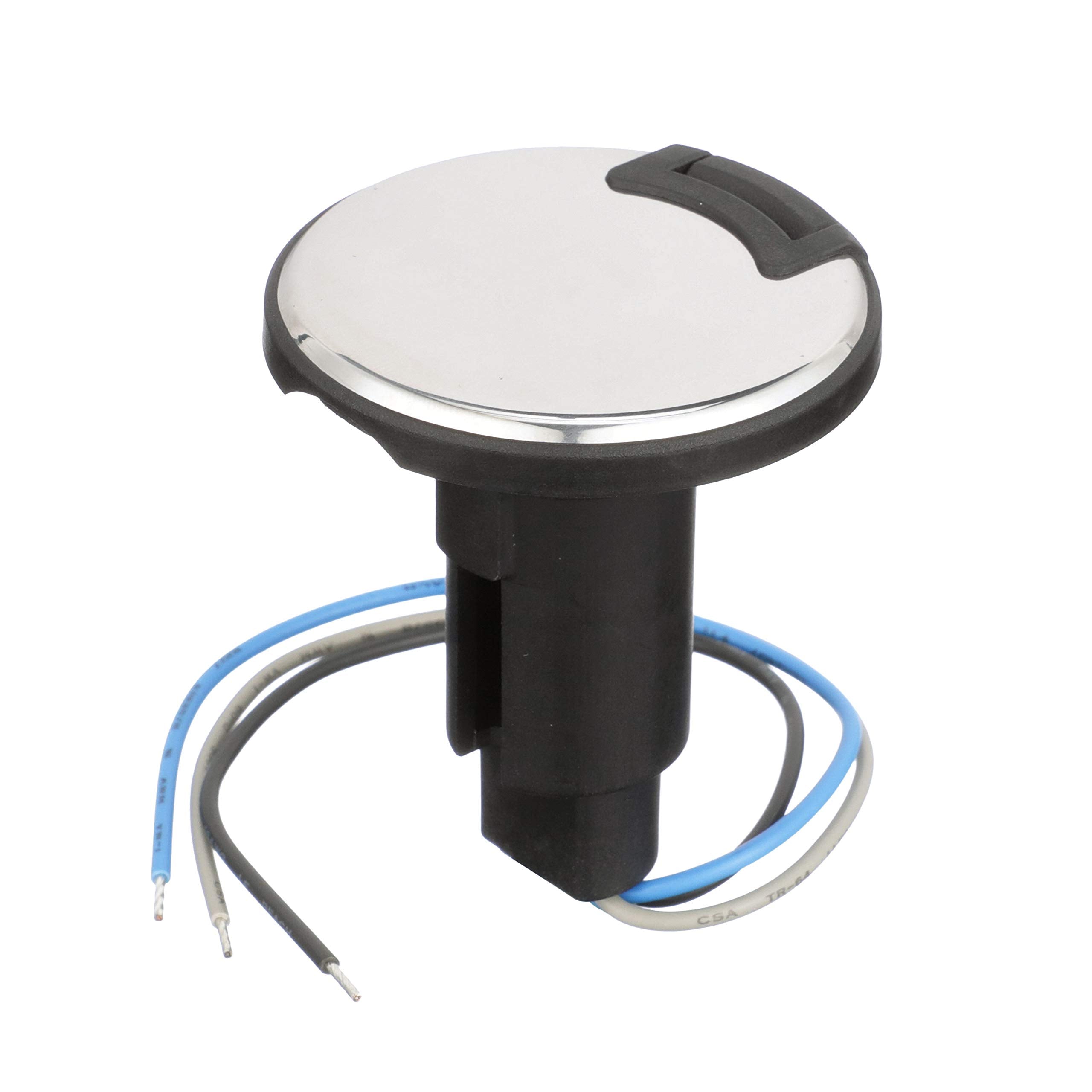 LightArmor™ 910R Series Attwood Round Plug-in Light Base — for All-Around Pole Light, 3-Pin, Black Stainless Cover