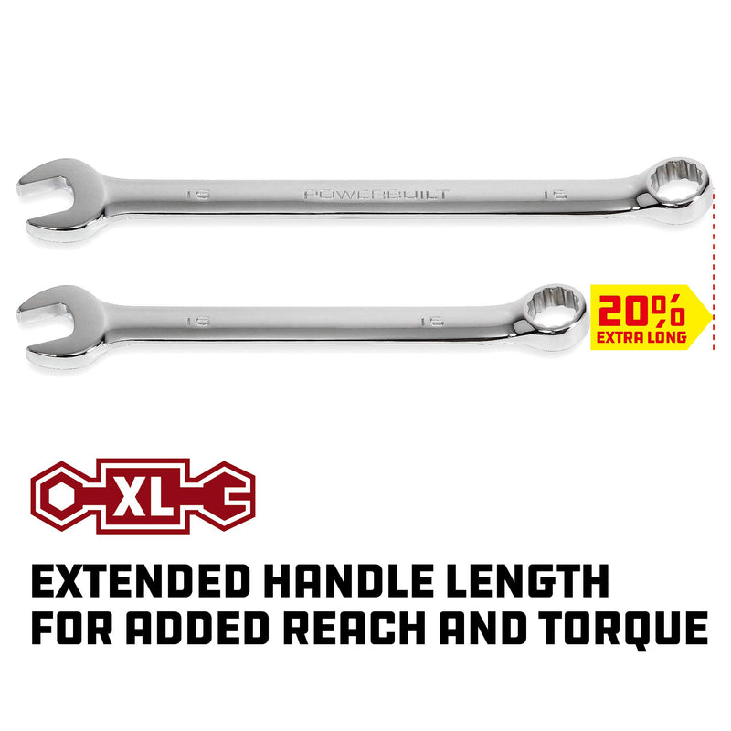 640437 Powerbuilt Metric Long Pattern Combination Wrench, 7-Piece