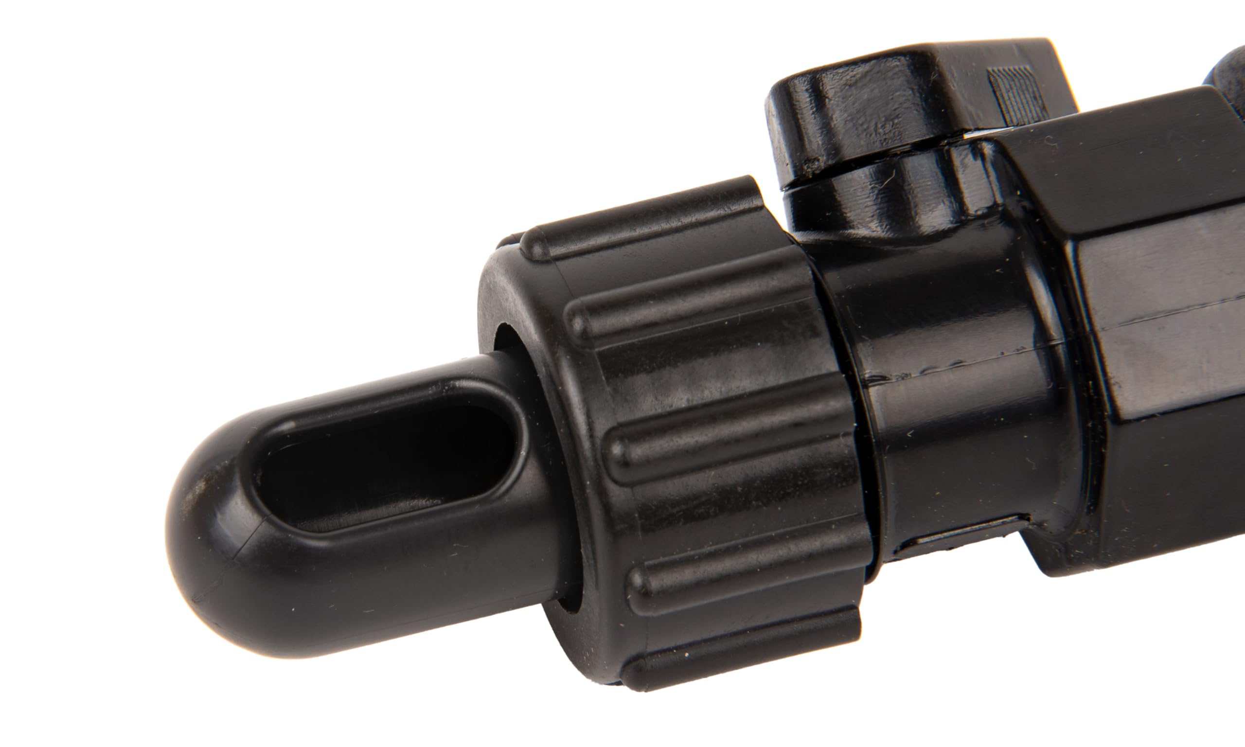 T-H Marine On Off Valve Aerator Spray Heads - Livewell and Bait Tank Aerator Fittings - Barbed 90 Degree Head Fits 1-1/8" Hose - Fixed Flange - Black - On Off Valve