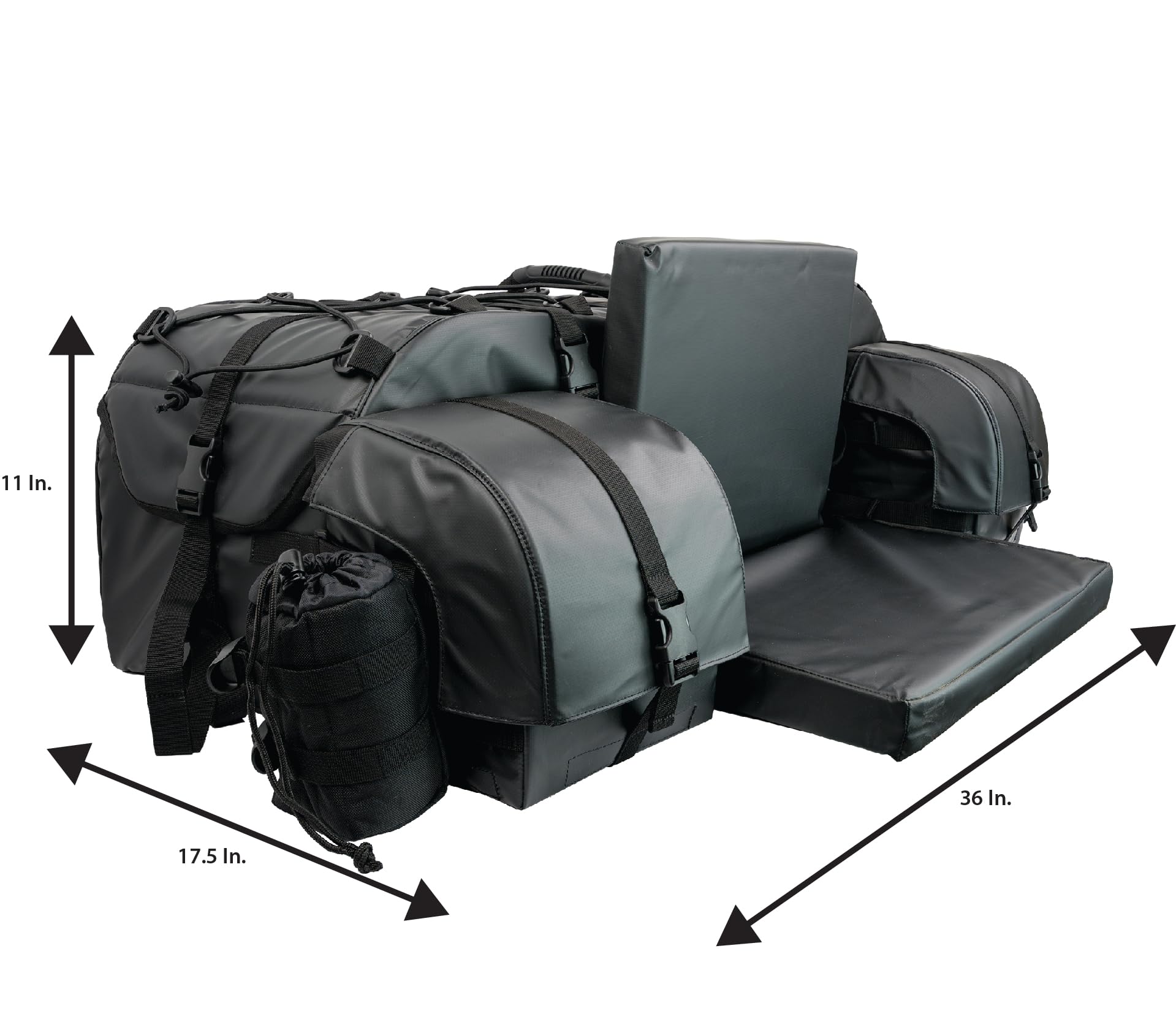 Oversized ATV TEK Arch Series Rear Rack Utility Pack, Padded ATV Cargo Bag - Black