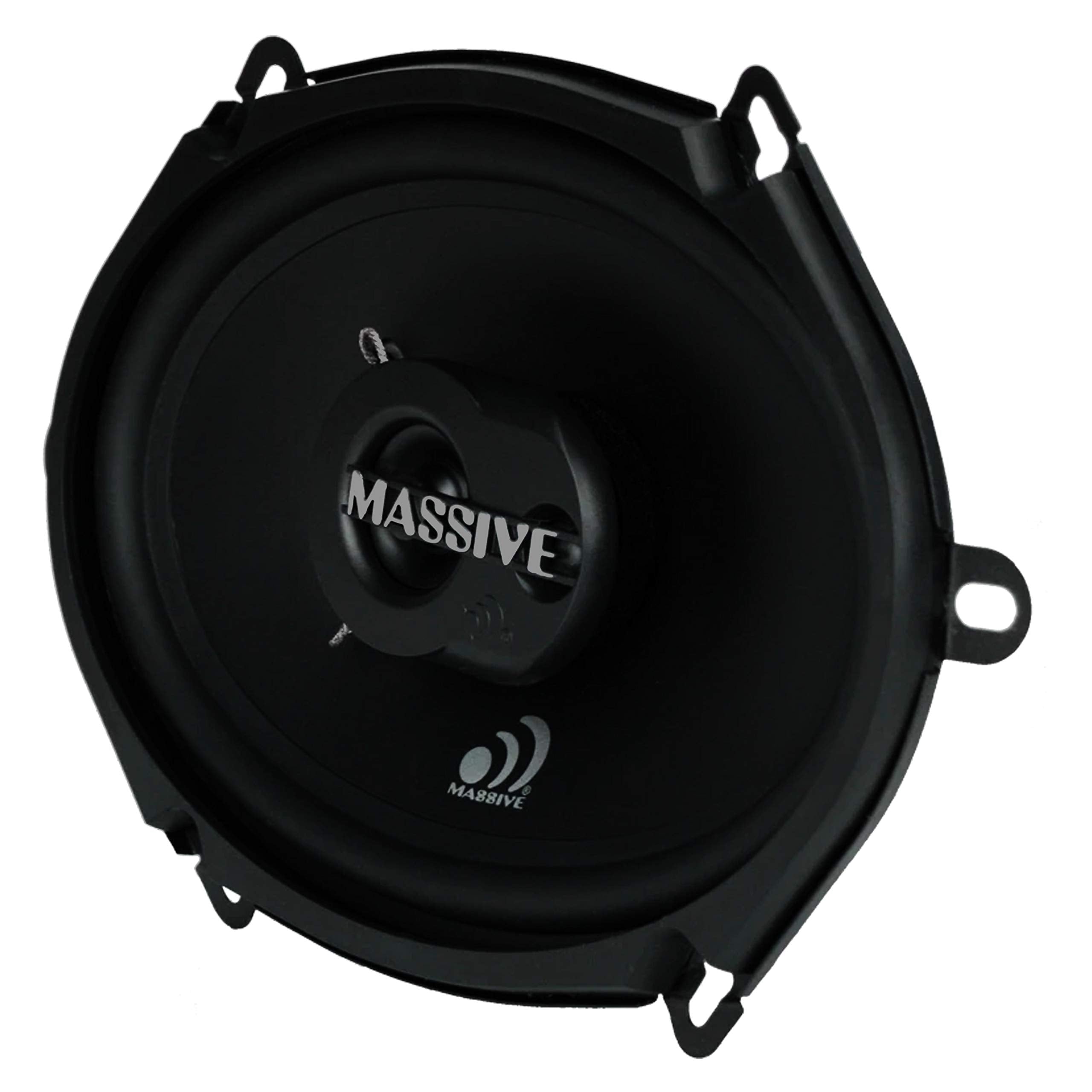 Massive Audio MX57V2 | 2-Way Coaxial Car Speakers 5x7/6x8 | 100W Max / 50W RMS | Premium Sound Upgrade | High-Efficiency Mid-Bass & Silk Dome Tweeter | OEM Fit Design