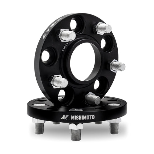 Mishimoto 5x114.3 Wheel Spacers, 64.1 Center Bore, M14x1.5, 15mm Thick, Black