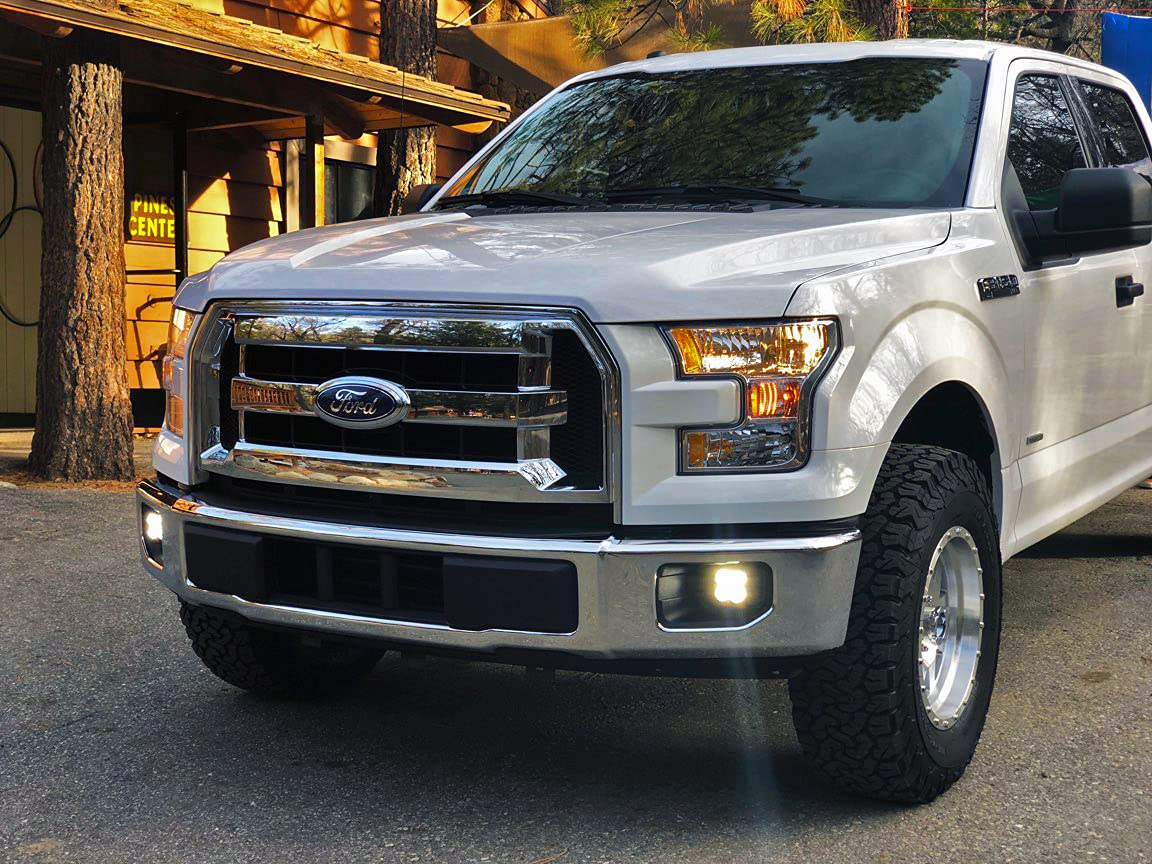 Baja Designs Fog Pocket SAE LED Light Kit fits Ford F-150 2015-21; F-250/350 Super Duty 2017-21 (Wide Cornering; Amber)