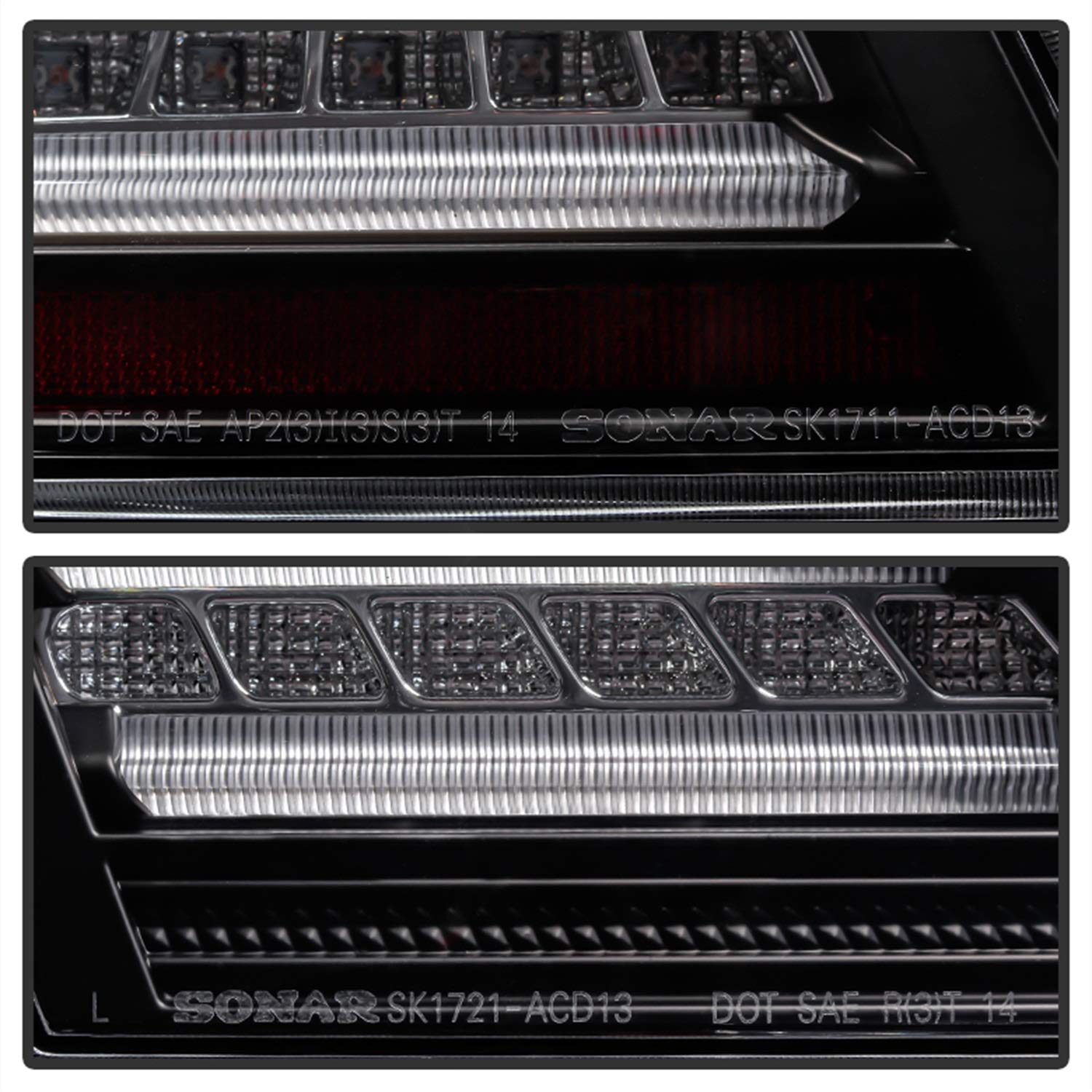 Honda Accord 2013-2015 Spyder 5082053 4DR (Original LED Version) LED Tail Lights - Black