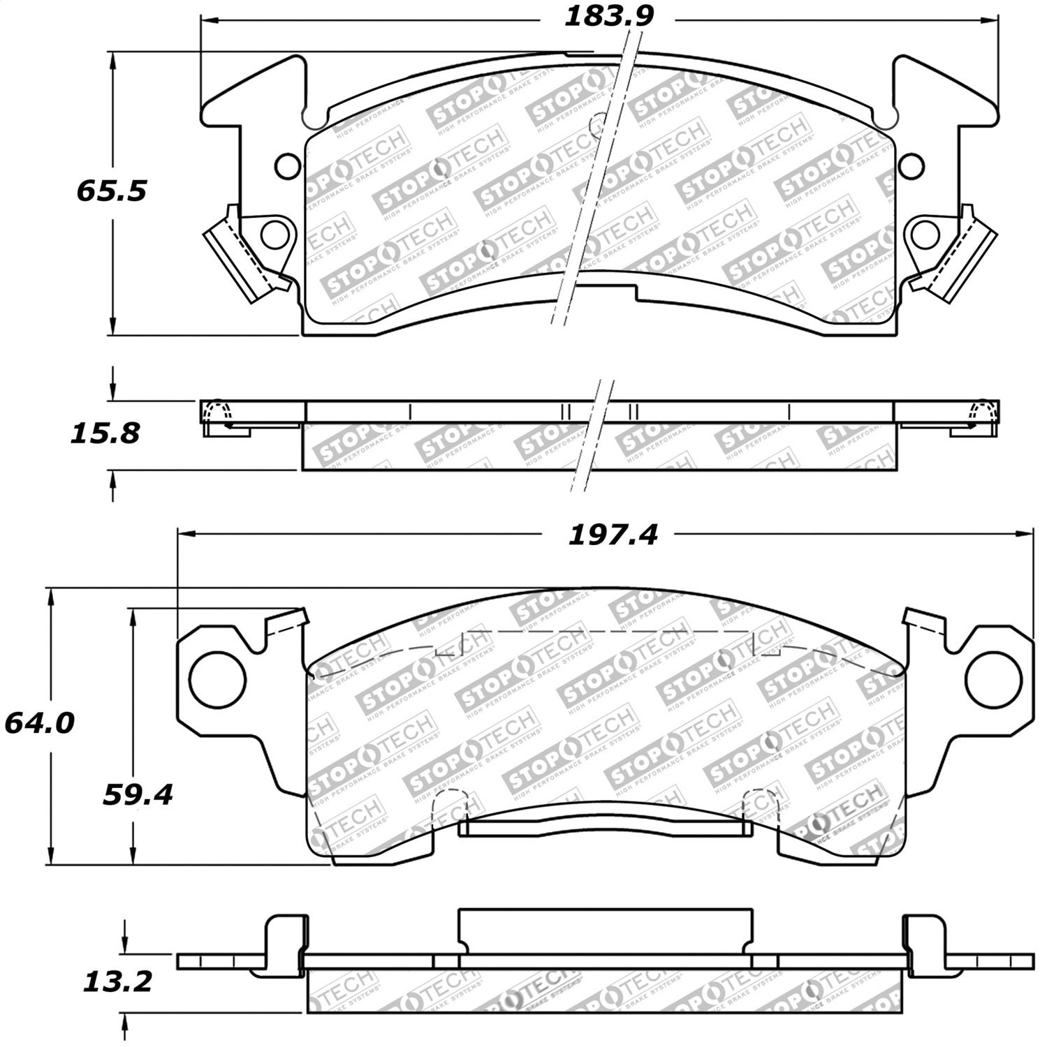 Sport Brake Pads StopTech 309.00520 with Shims and Hardware